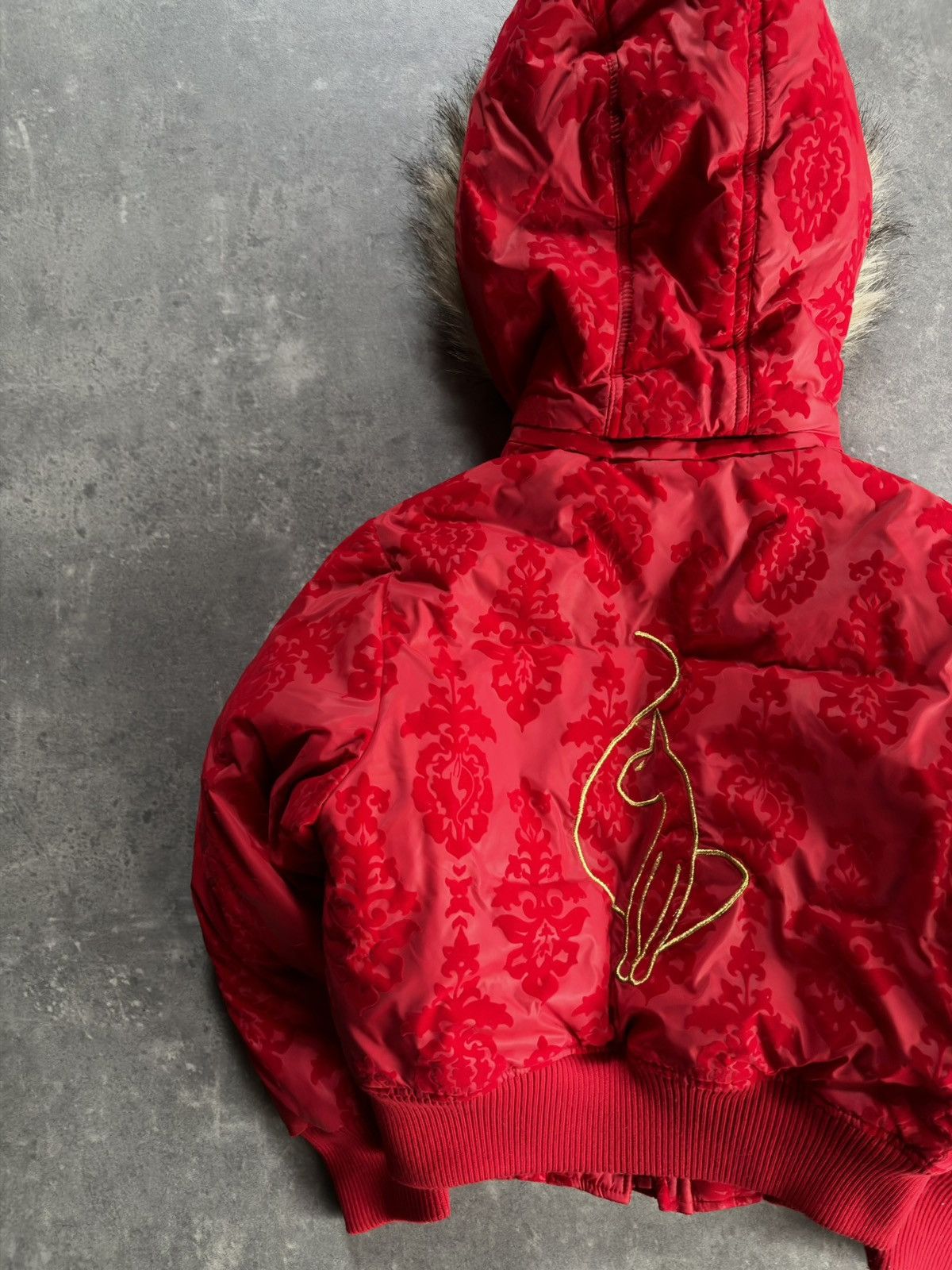 Japanese Brand 00s Baby Phat Faux Fur Hooded Big Logo Bomber Jacket XS XXS Size XS / US 0-2 / IT 36-38 - 12 Thumbnail
