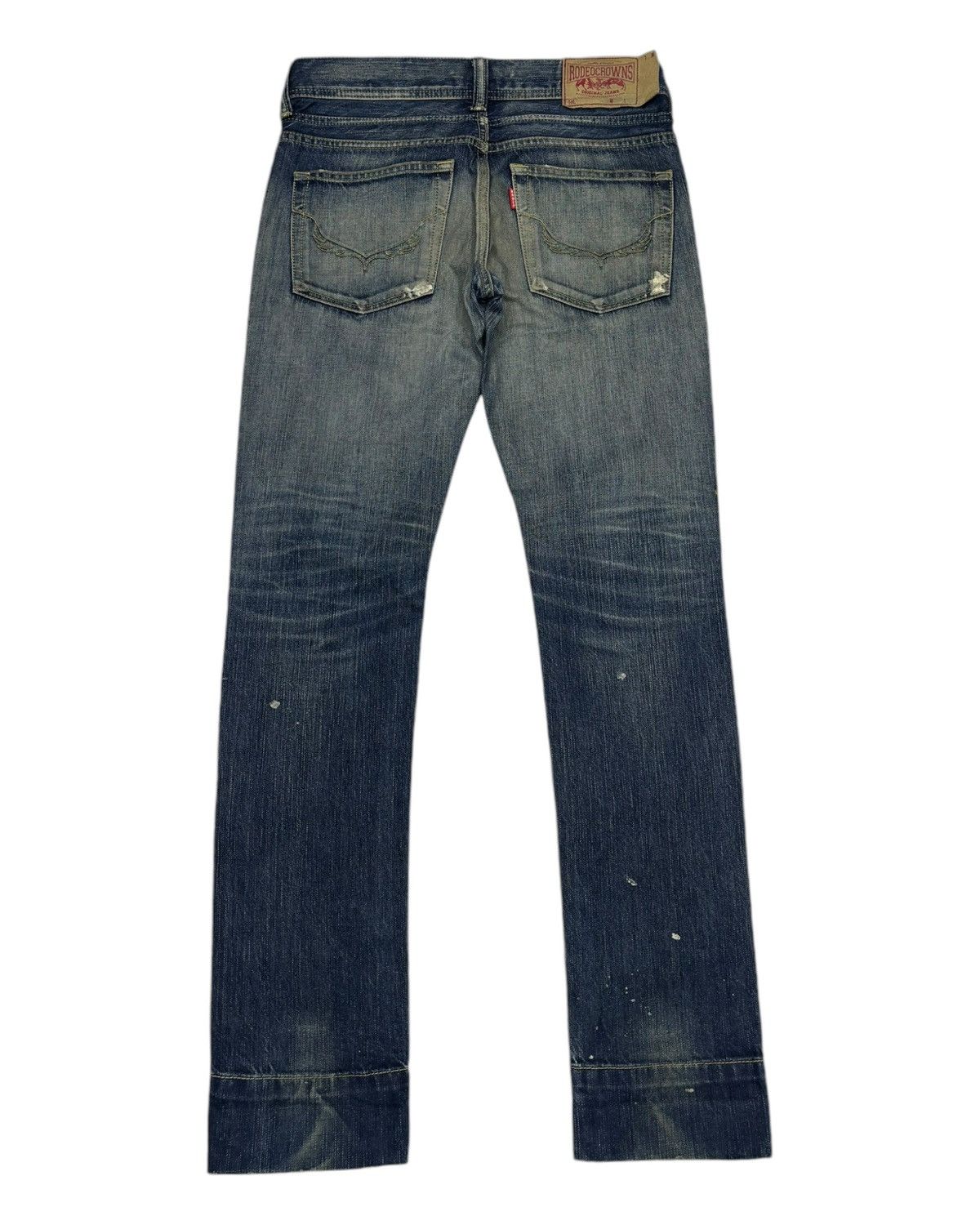 Japanese Brand DISTRESSED DENIM PAINTER RODEO CROWNS JEANS Size 29" - 2 Thumbnail