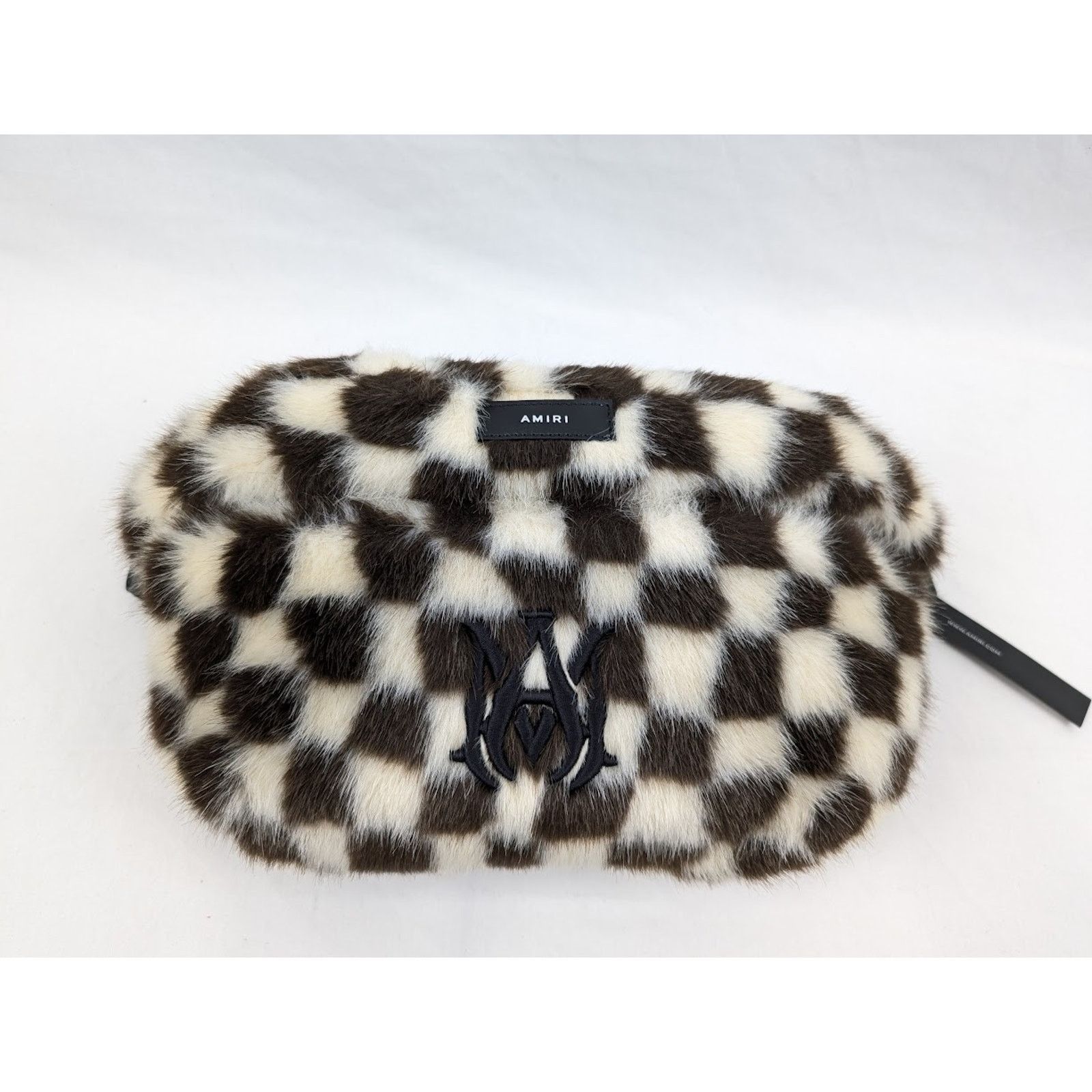 Amiri o1rshd1 DUP/ Size: OS/Faux Fur Checkered Bumbag Black/White Size ONE SIZE - 2 Thumbnail