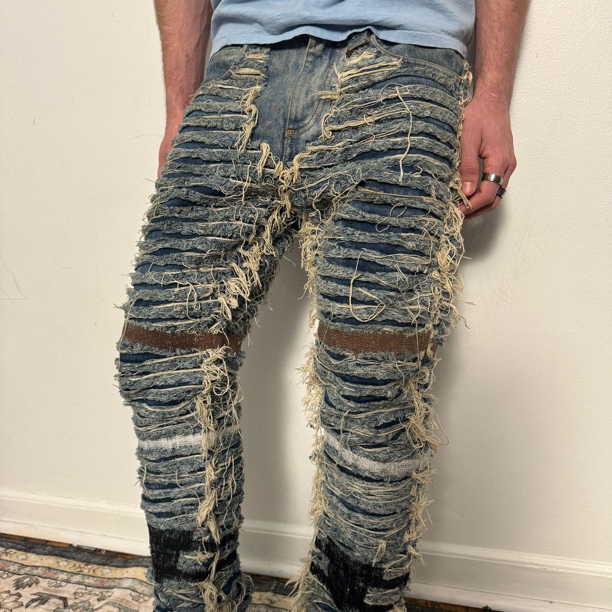 1017 ALYX 9SM 1017 ALYX 9SM x Blackmeans distressed denim Size US 31 - 6 Thumbnail