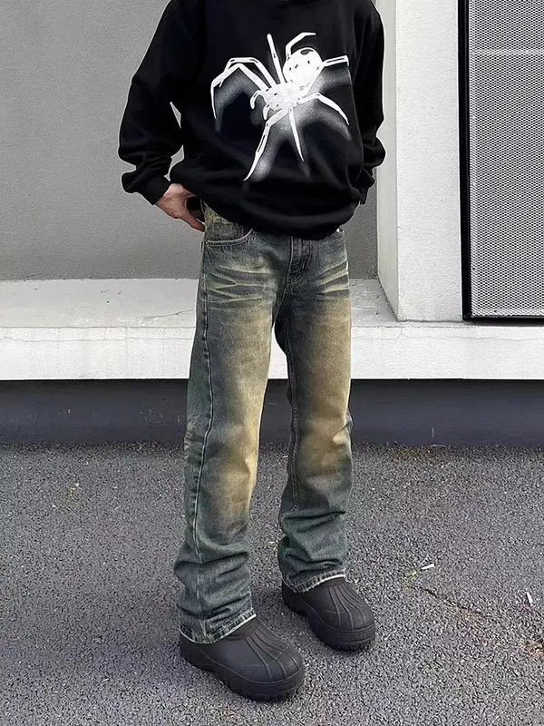 VIBE Vintage washed yellow mud slightly flared jeans Size US 32 / EU 48 - 6 Thumbnail