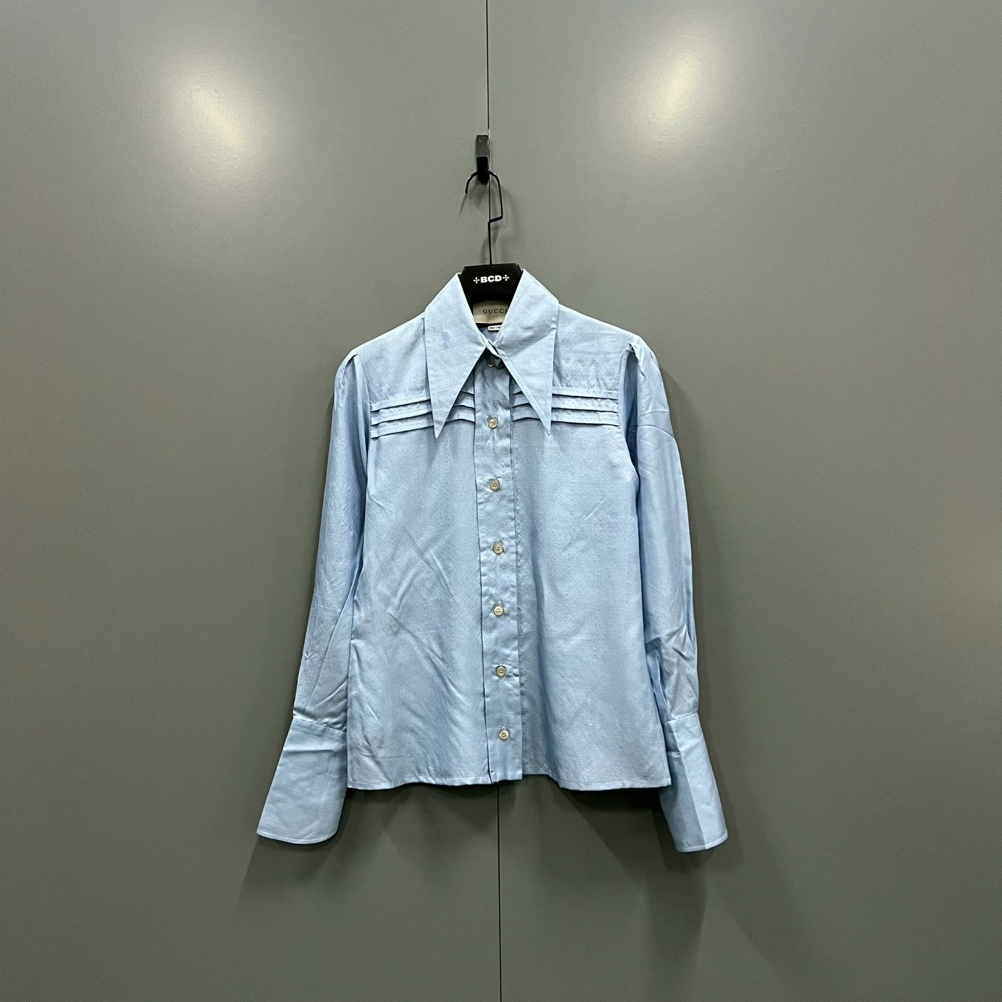 Gucci Gucci Blue Collared Shirt Size 40 Size US XXS / EU 40 - 1 Thumbnail