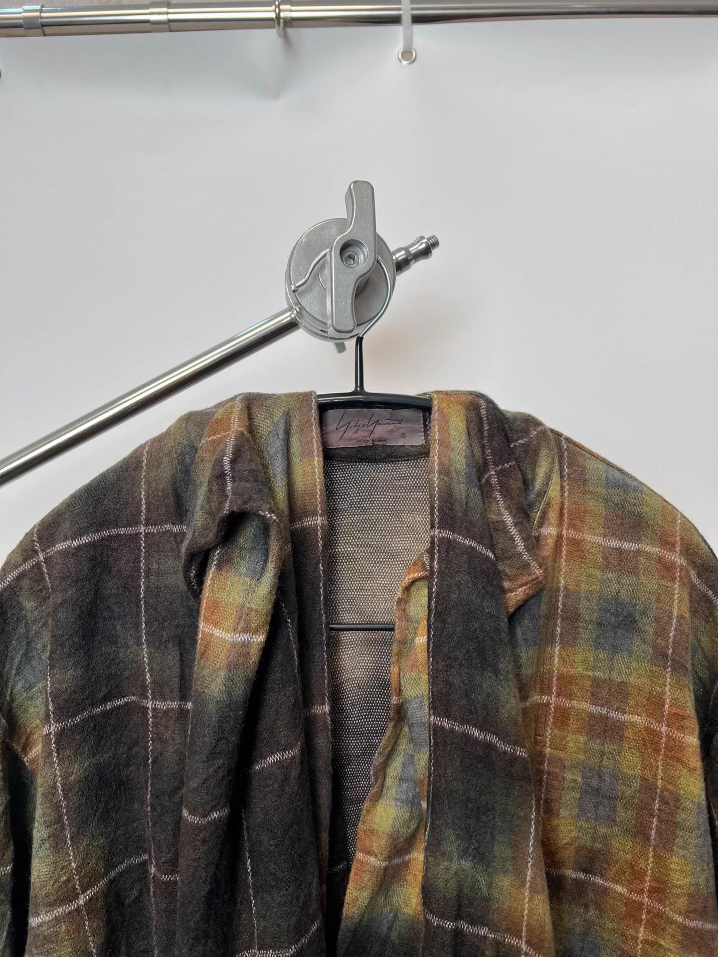 Yohji Yamamoto Yohji Yamamoto Check Tie-Dye Wool Blend Scarf Size US L / EU 52-54 / 3 - 7 Thumbnail