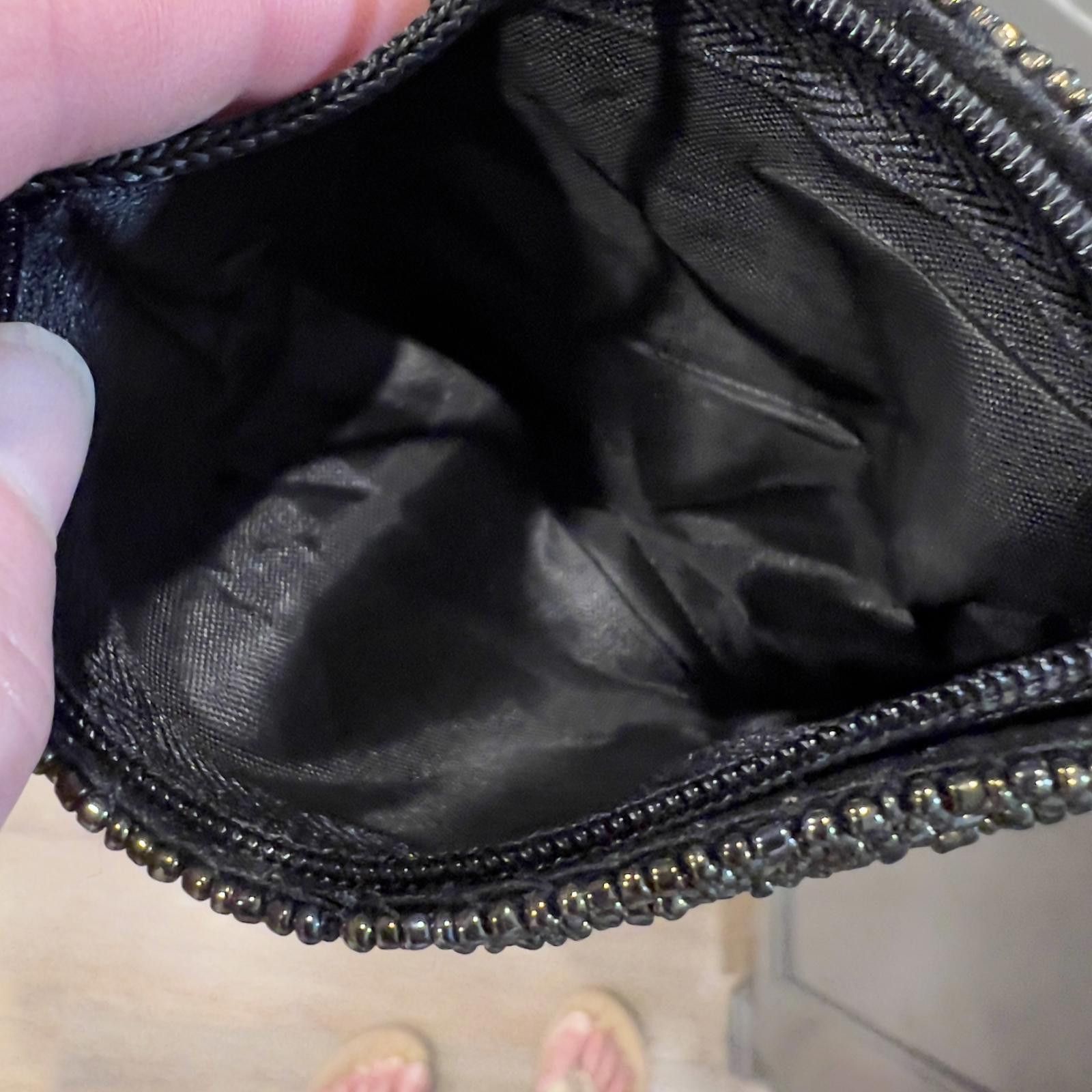 The Unbranded Brand Elegant Black Beaded Wristlet Clutch Size ONE SIZE - 6 Thumbnail