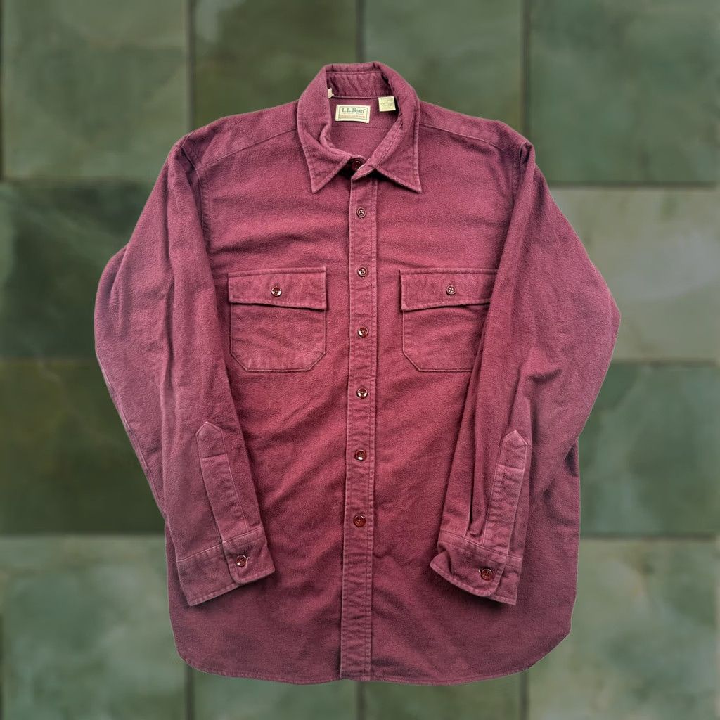 Vintage VINTAGE L.L. Bean Shirt Mens XL Red Chamois Flannel Long Sleeve Button Up USA Size US XL / EU 56 / 4 - 1 Thumbnail