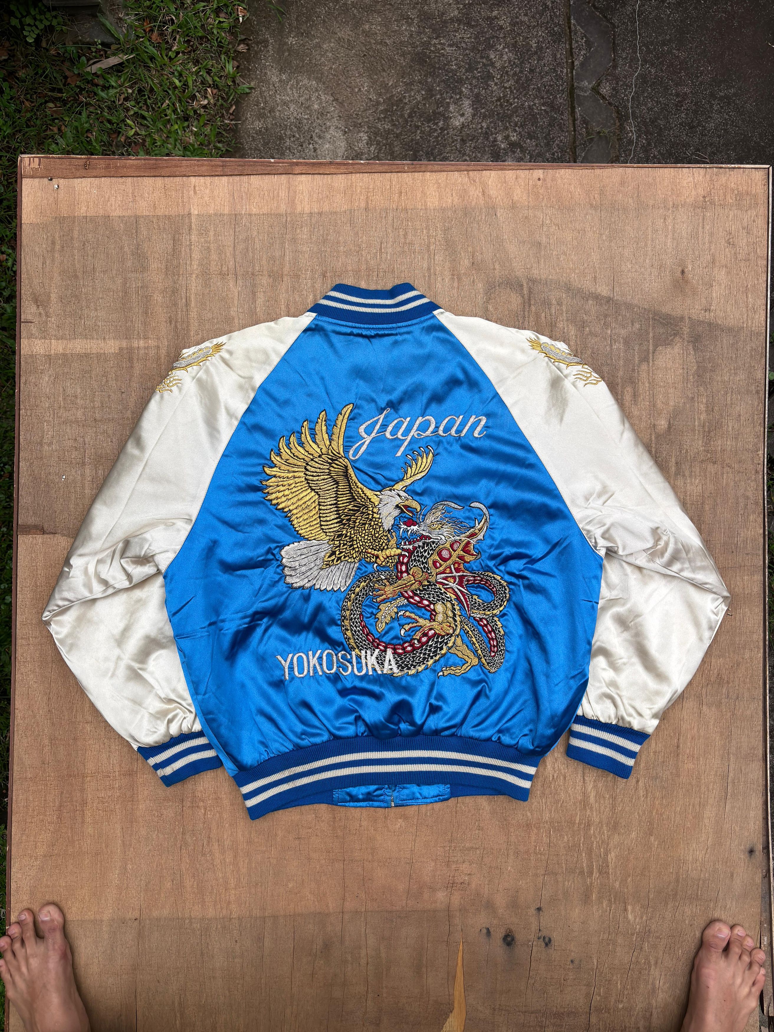 【人気】90's OLD・SOUVENIR JACKET SOLD* Vintage 50's reversible sukujan Japan satin souvenir bomber