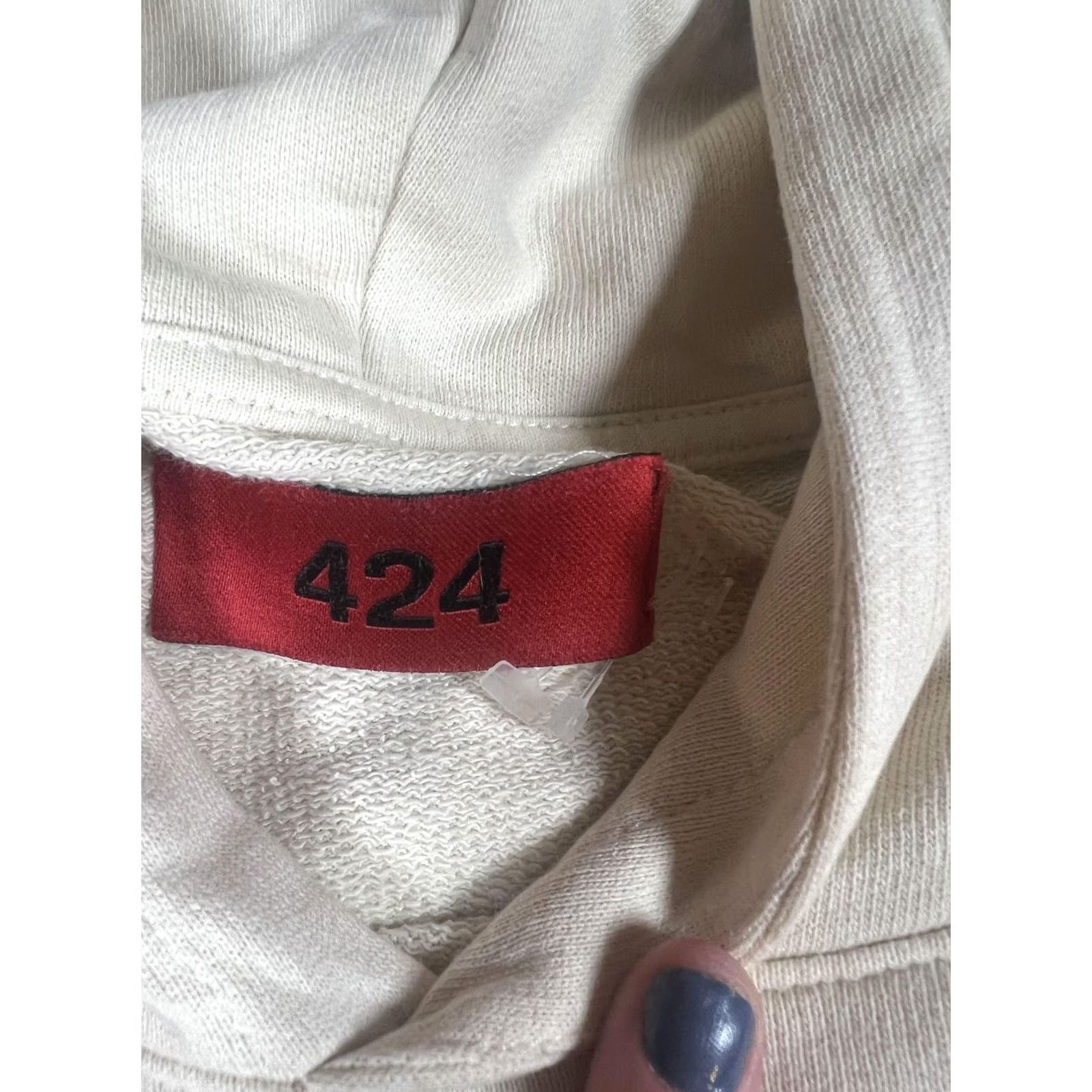 Vintage 424 Hoodie Mens M White 100% Cotton Pullover Logo Italy Size US M / EU 48-50 / 2 - 7 Thumbnail