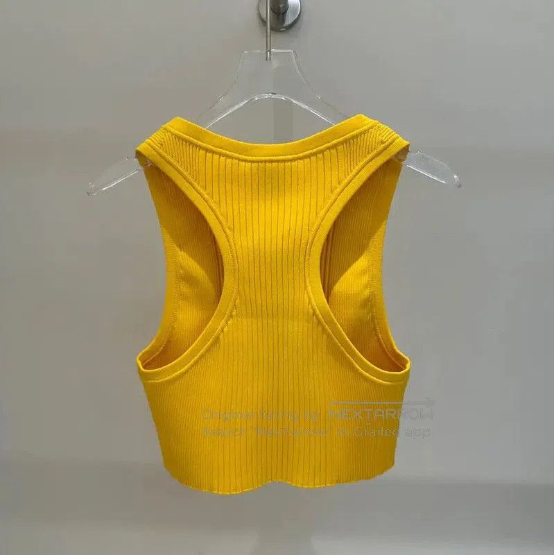 Louis Vuitton Louis Vuitton Yellow Knit Logo Top . Size S / US 4 / IT 40 - 4 Thumbnail
