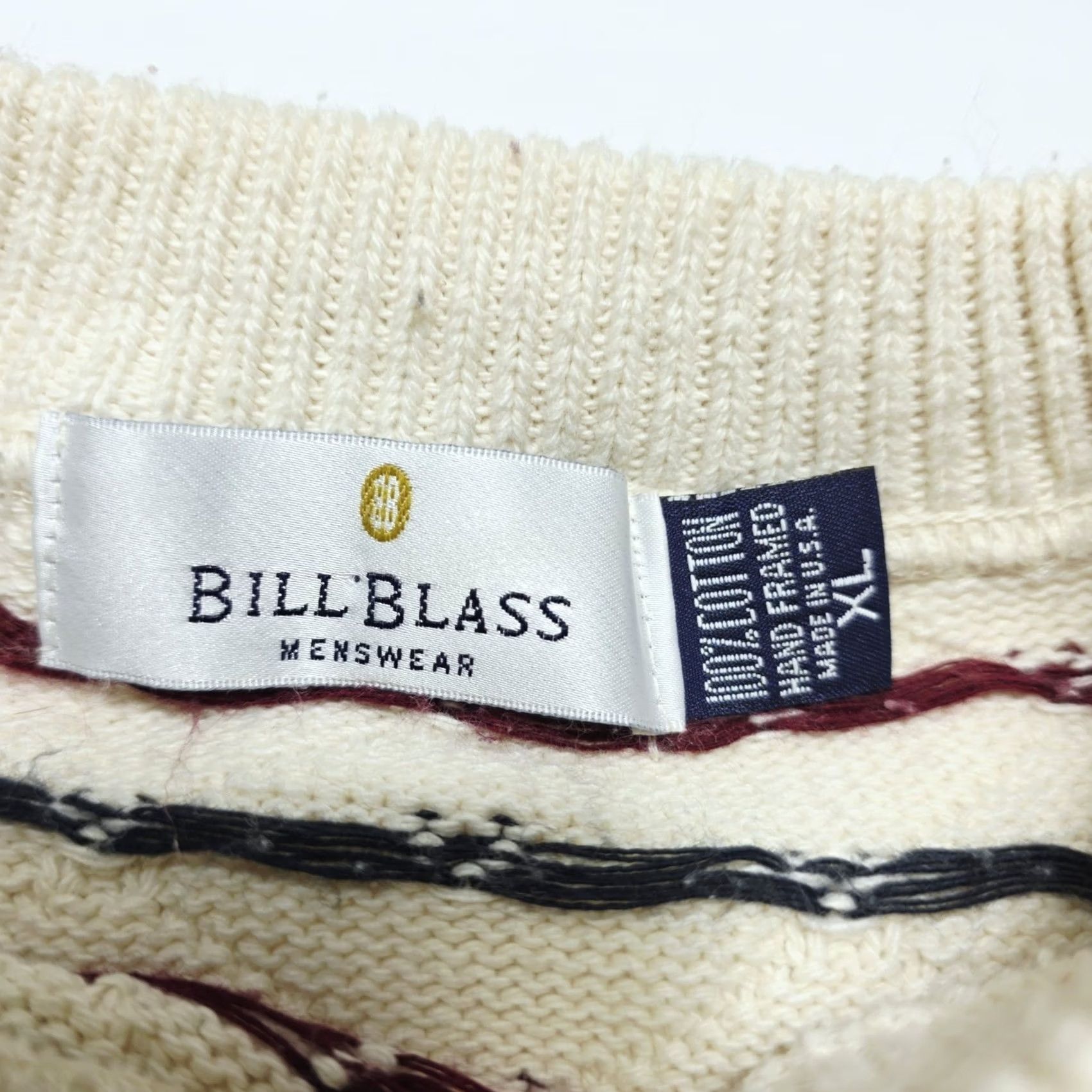 Bill Blass VINTAGE Bill Blass Sweater Men XL Tan Pullover Knit Hand Framed USA 90s Men’s XL Tan Pullover Knit Size US XL / EU 56 / 4 - 6 Thumbnail