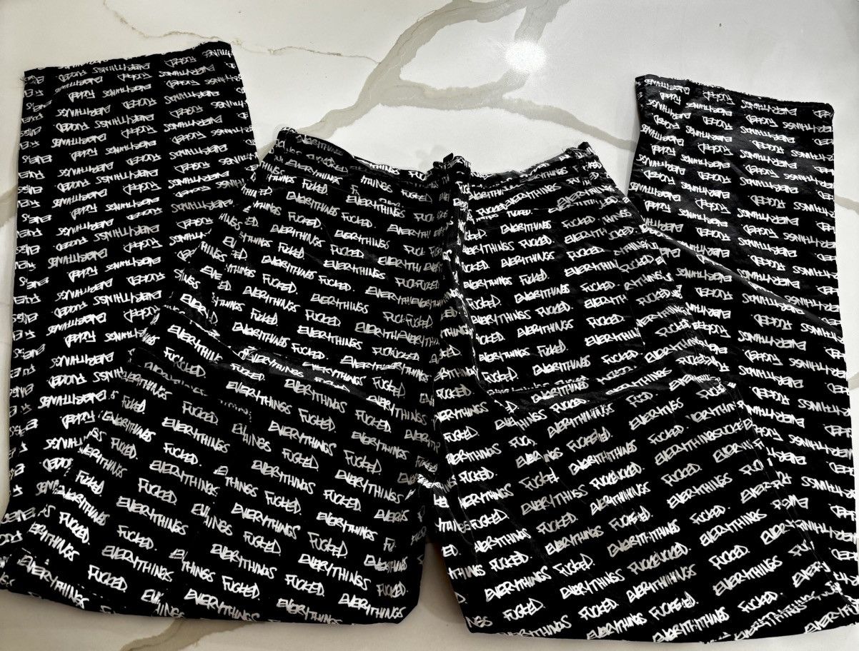 ineverheardofyou INEVERHEARDOFYOU - “Everything’s Fucked” Pants Size US 32 / EU 48 - 5 Thumbnail