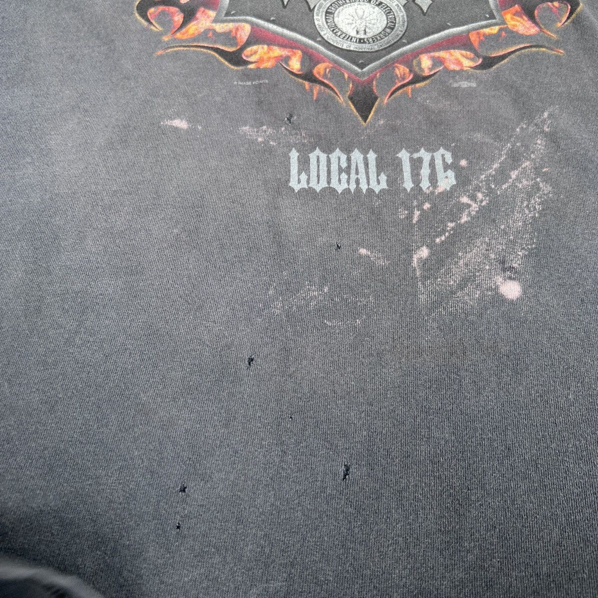 Vintage Vintage 90s IBEW LOCAL 2XL Logo Fire Graphic Thrashed Faded Size US XXL / EU 58 / 5 - 12 Thumbnail