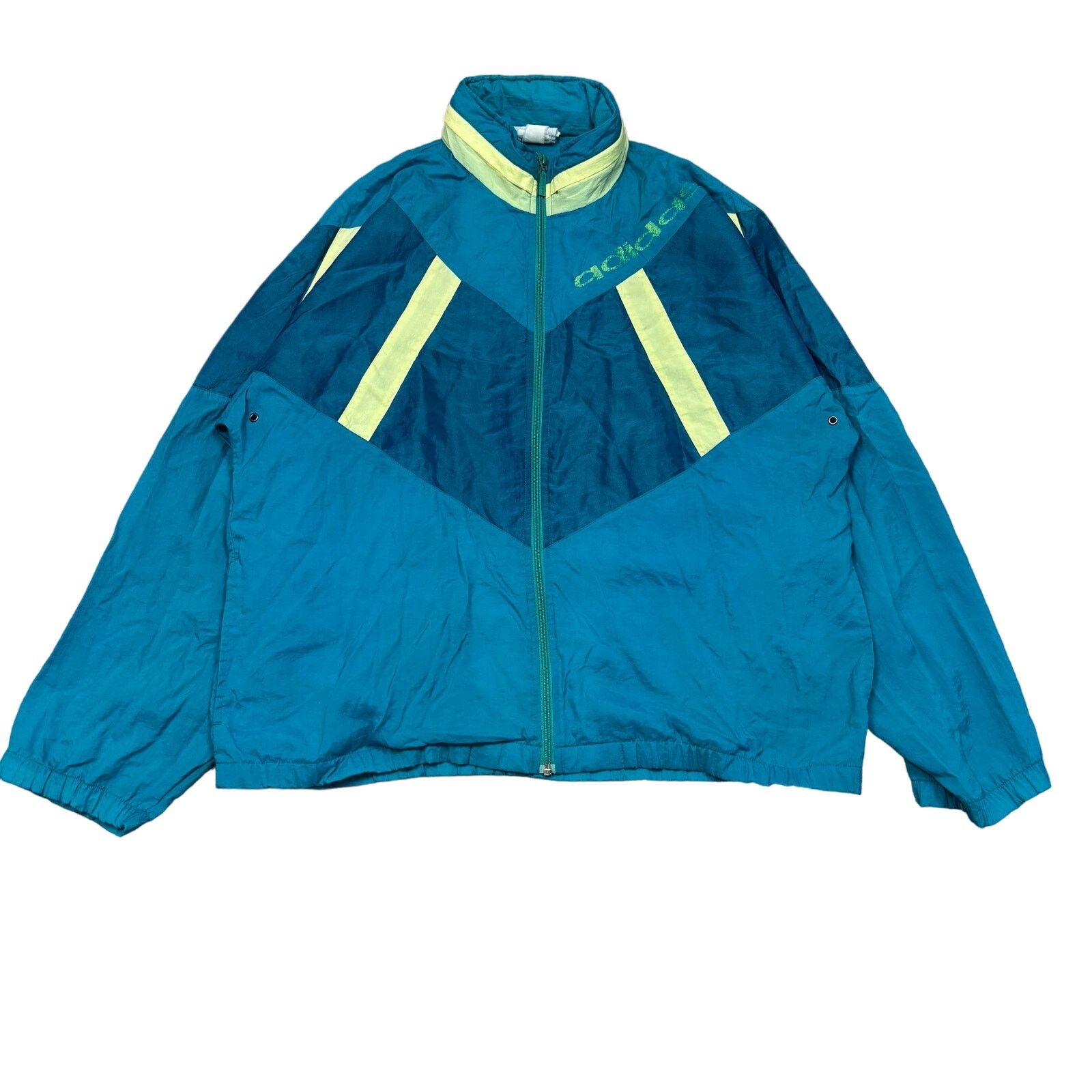 Adidas × Vintage VTG 80s 90s Adidas Hooded Windbreaker Jacket Men's XL Retro Size US XL / EU 56 / 4 - 1 Thumbnail