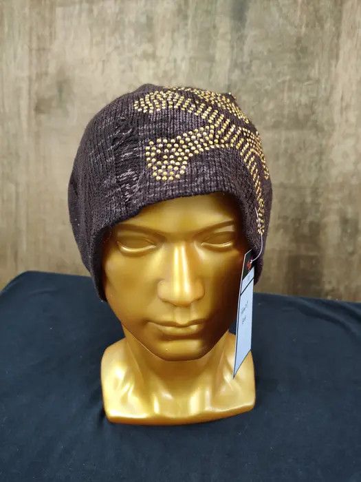 Japanese Brand Apestein uk designer distress skull diamond beanie #153DLL Size ONE SIZE - 2 Thumbnail