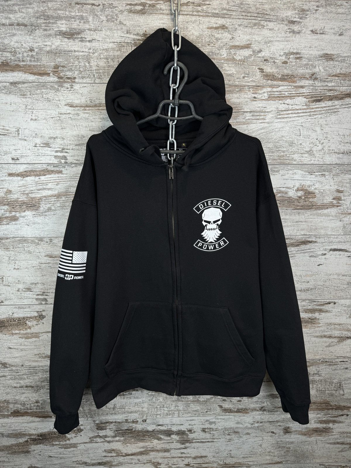 Diesel Mens Diesel Power USA Zip Hoodie black jacket Size US XL / EU 56 / 4 - 2 Thumbnail