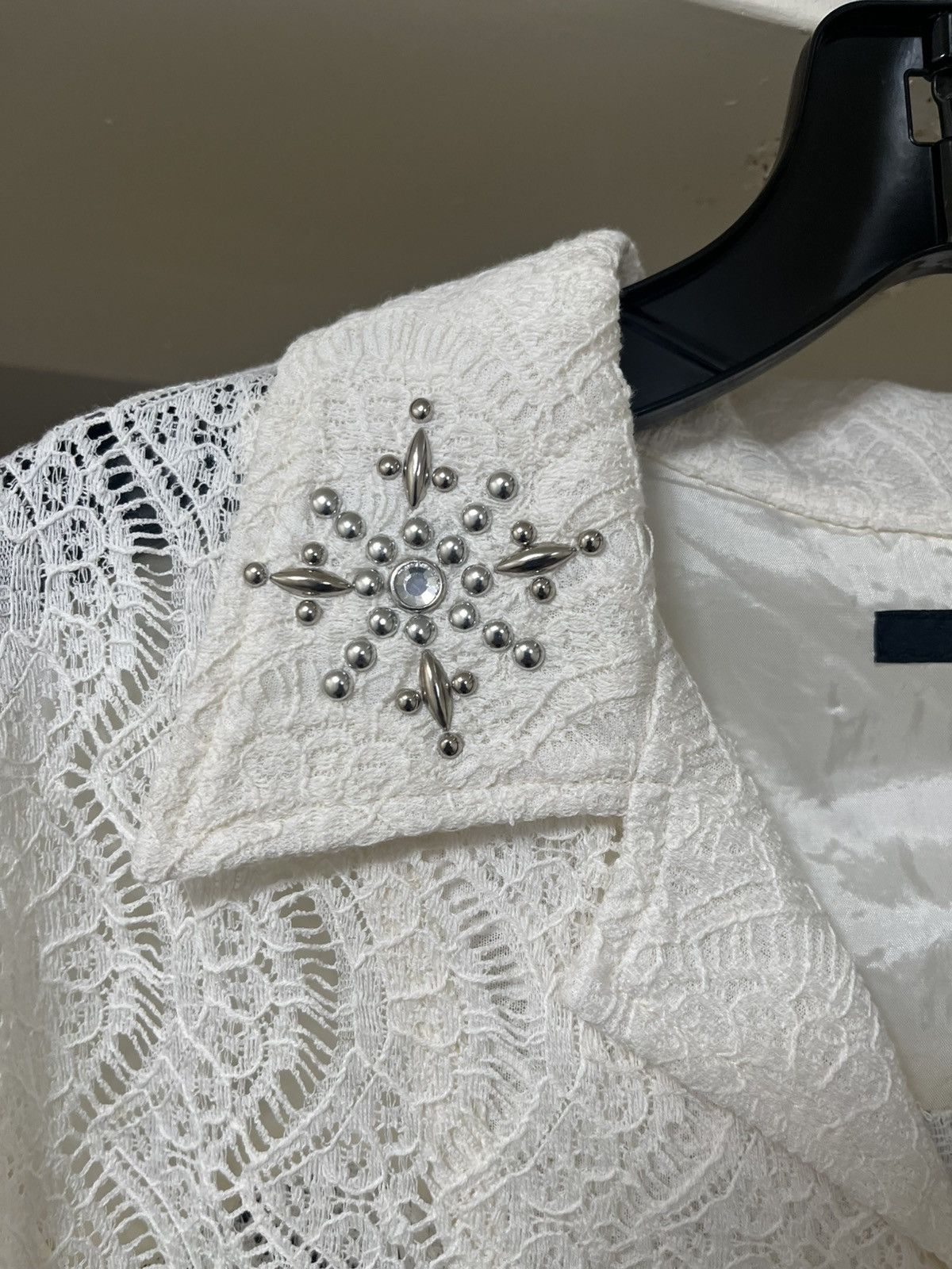 Cout de la Liberte Robbie Embellished Lace Bowling Shirt Sz Small Size US S / EU 44-46 / 1 - 3 Thumbnail