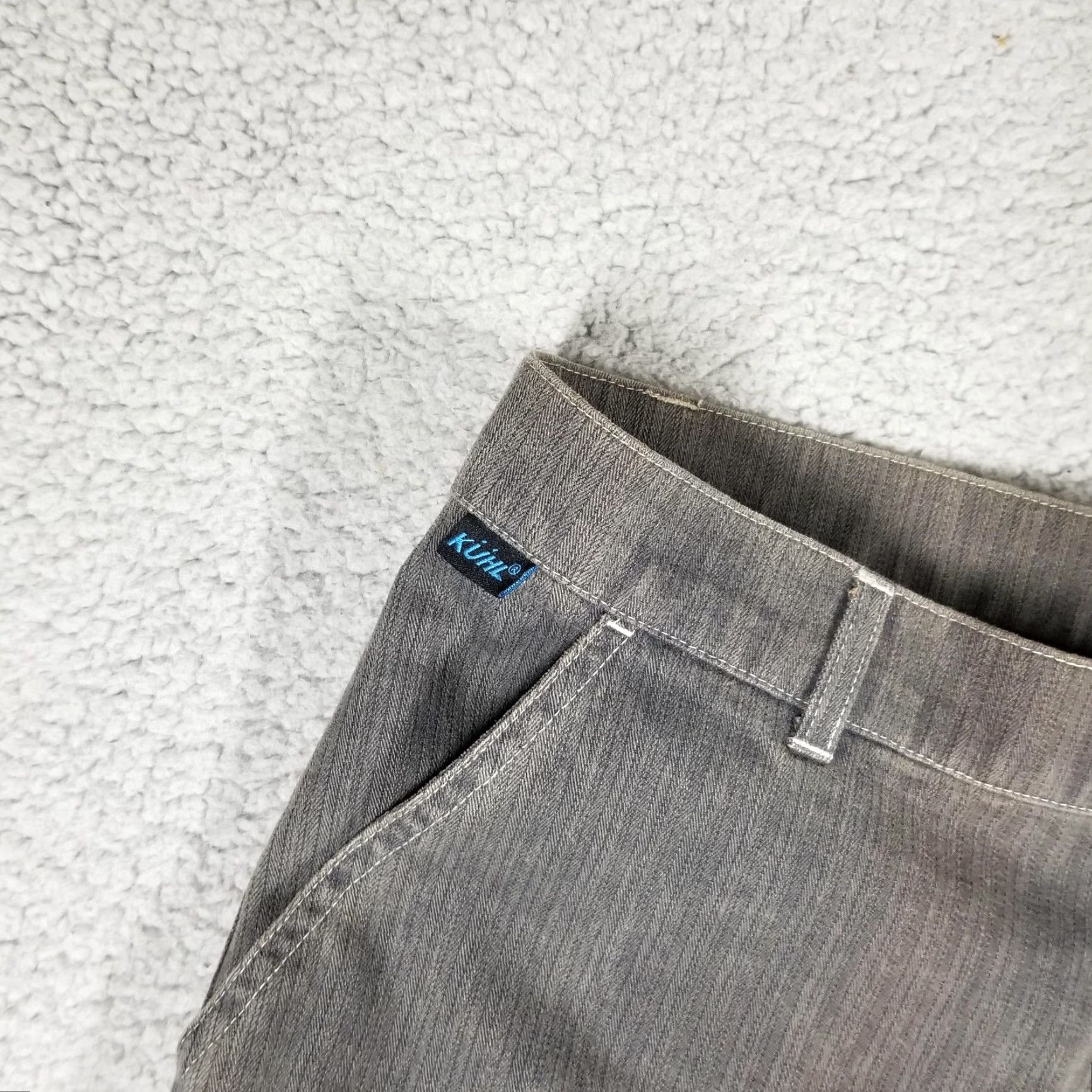 Vintage KÜHL Utility Pants Mens 38x32 Gray Casual Workwear Cotton Articulated Knees Size US 38 / EU 54 - 2 Thumbnail