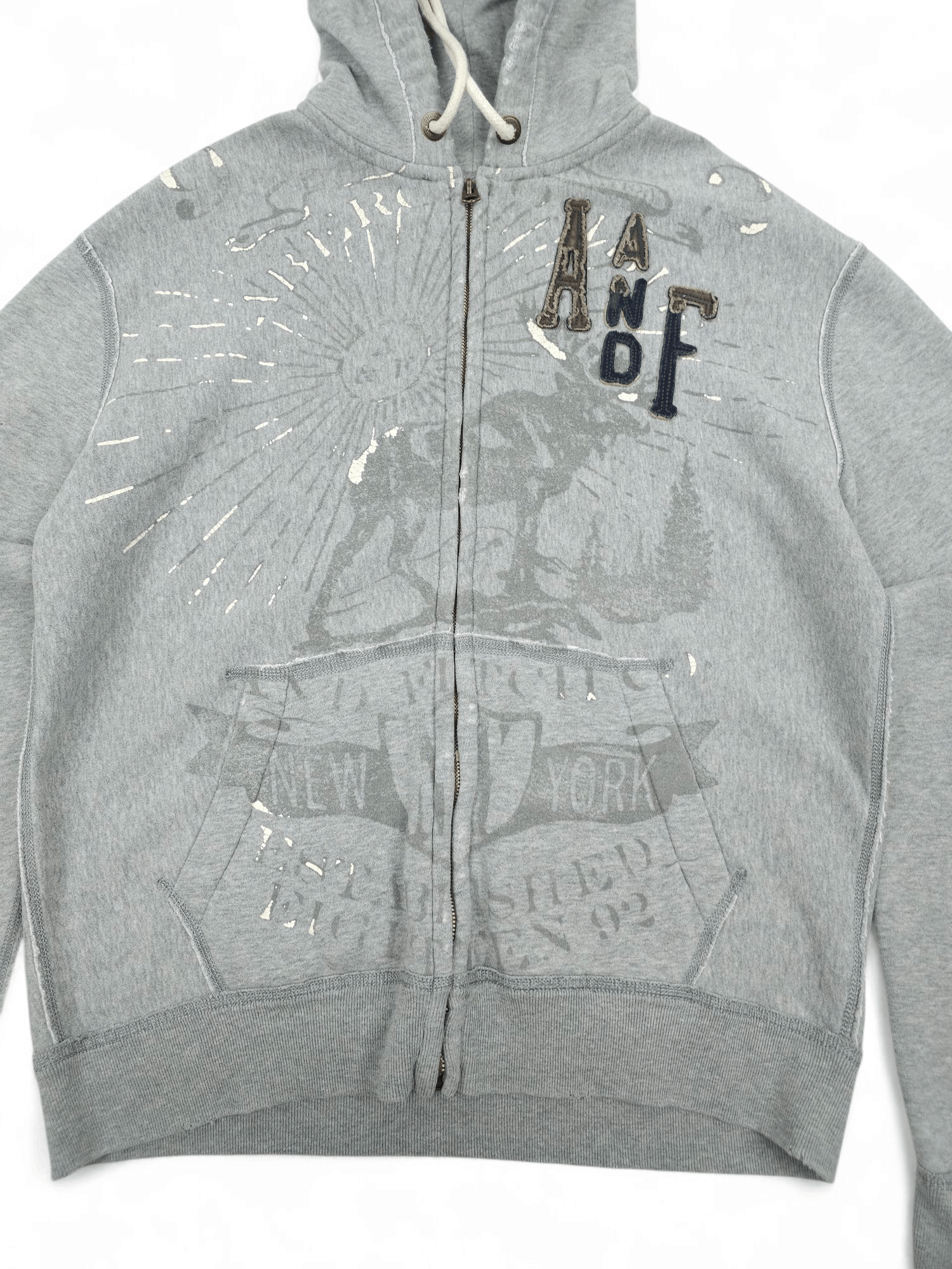Other 💎 Y2K Vintage Abercrombie Gray Zip-up Hoodie Sweatshirt Size US M / EU 48-50 / 2 - 5 Thumbnail