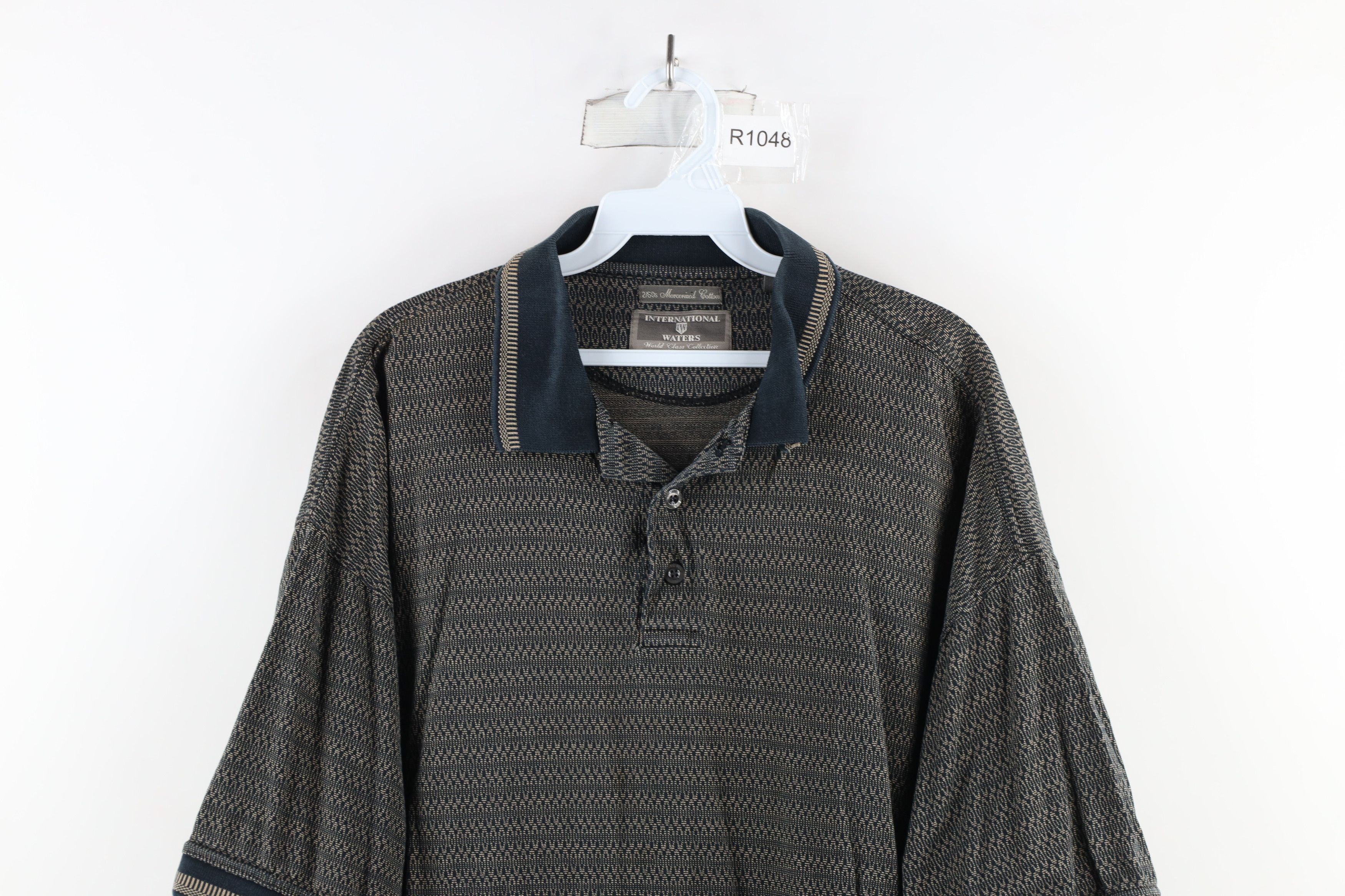 Vintage Vintage 90s Streetwear Geometric Knit Collared Golf Polo Size US XL / EU 56 / 4 - 2 Thumbnail