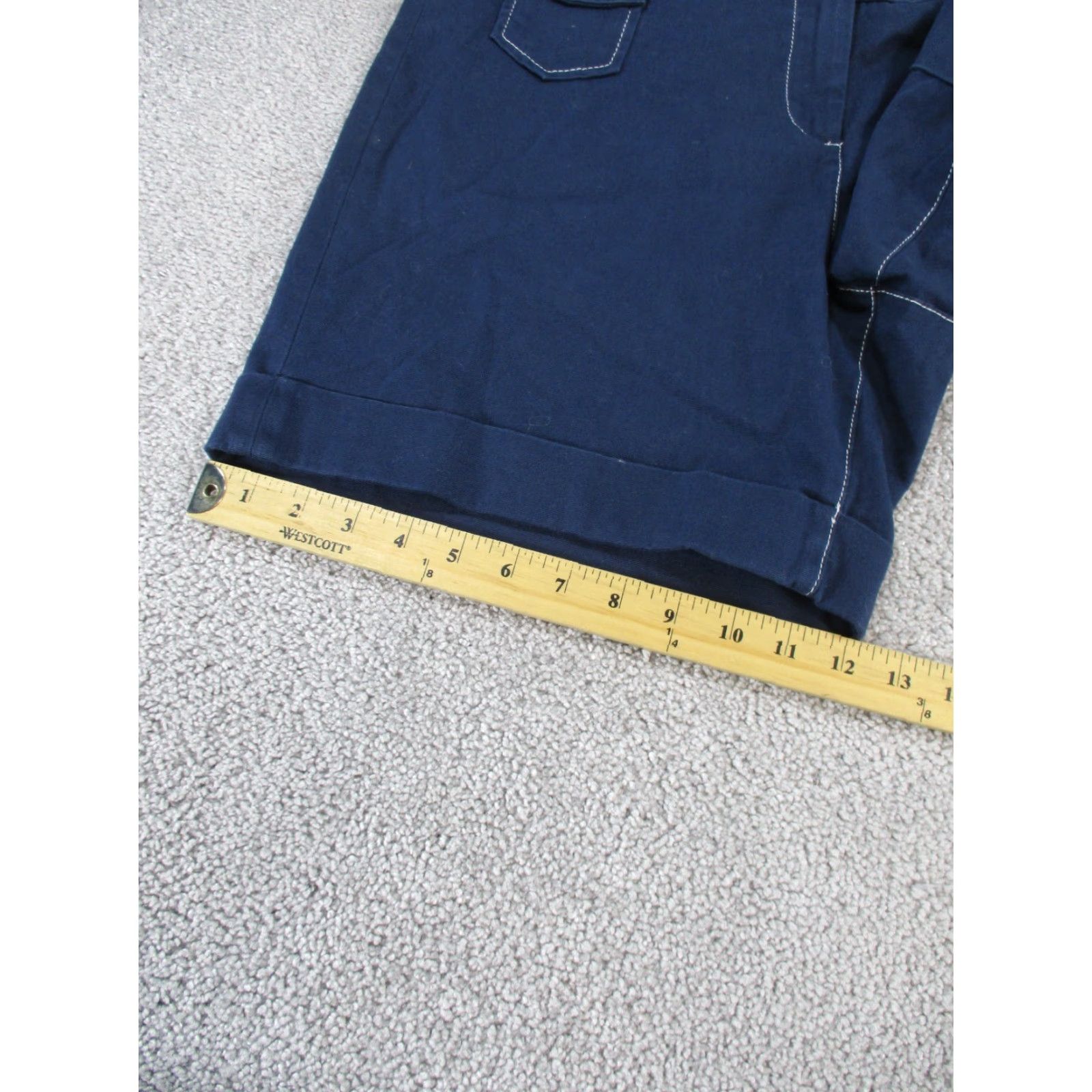 Vintage VINTAGE L.L.Bean Shorts Womens 16 Navy Blue Cotton Cuffed Size 38" / US 16 / IT 52 - 4 Thumbnail