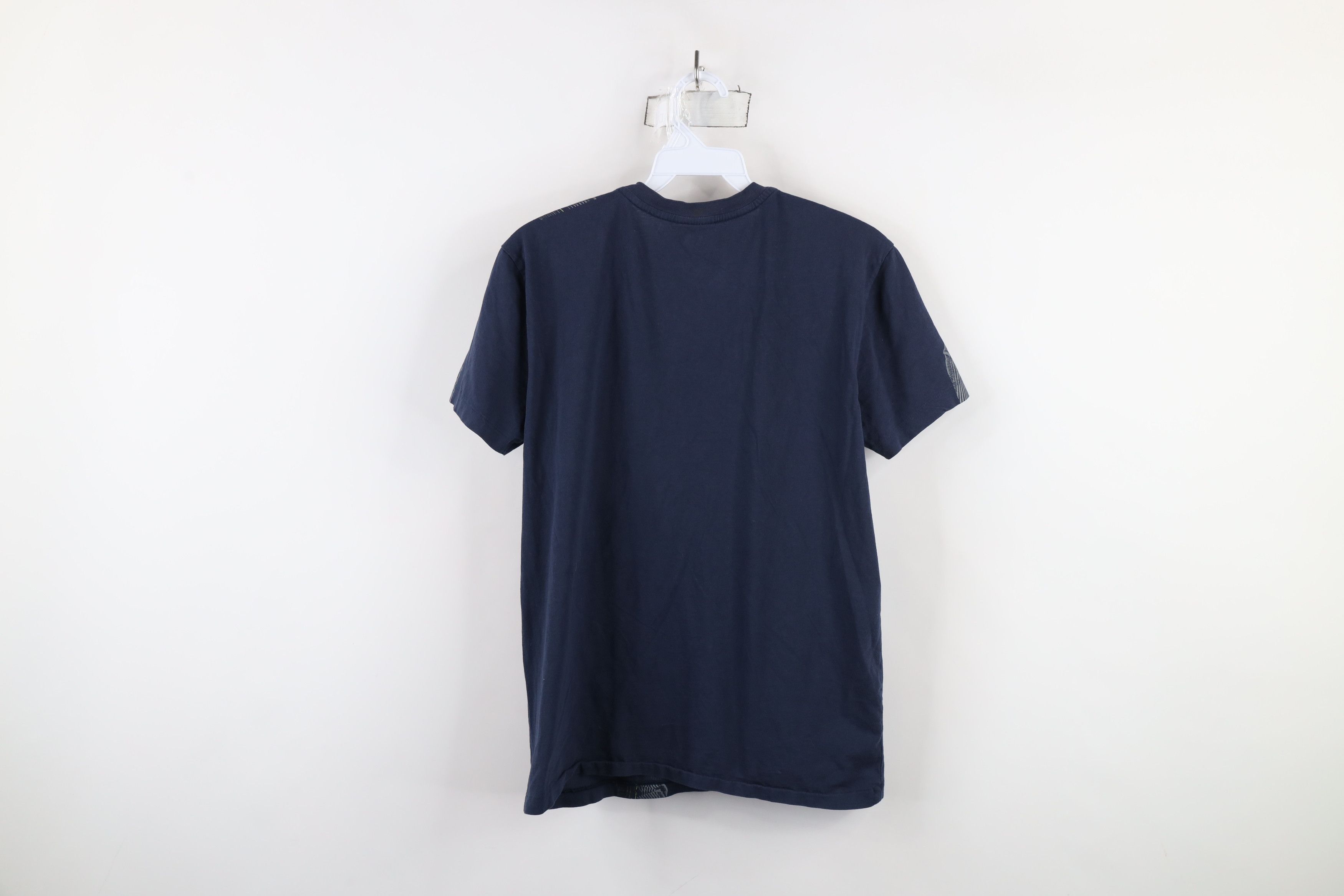 Armani Exchange × Vintage Armani Exchange Spell Out Ribbon V-Neck T-Shirt Navy Blue Size US S / EU 44-46 / 1 - 11 Thumbnail