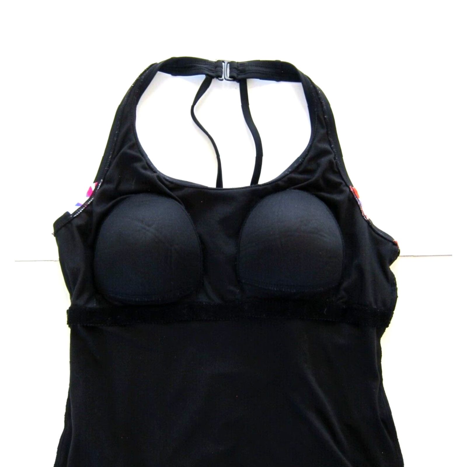 Catalina Catalina One Piece Racerback Built In Bra Women Swimsuit L Black 12-14 Floral Pattern Elegant Colorful 90s? Size ONE SIZE - 5 Thumbnail