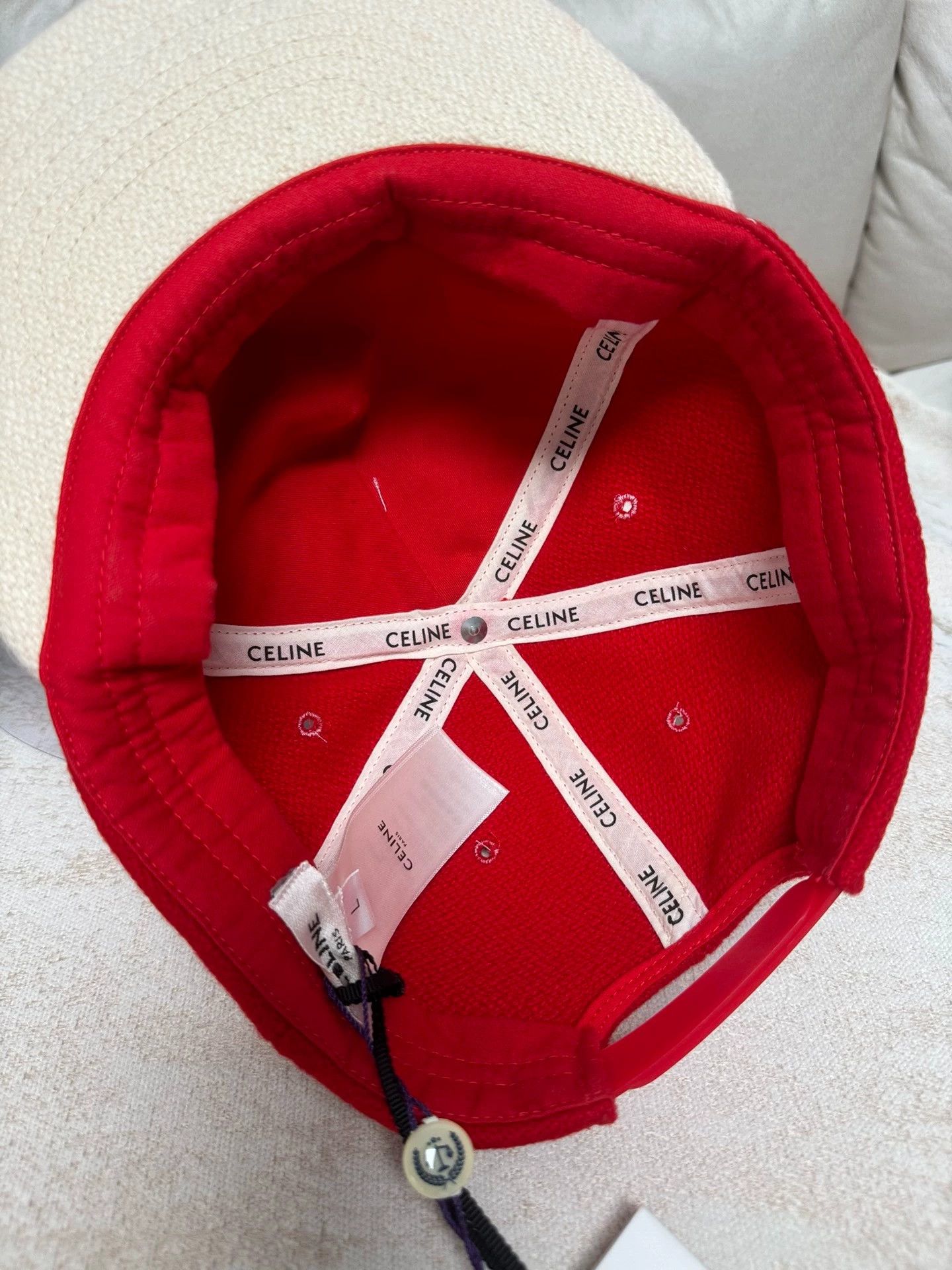 Celine Celine Letter Logo Red L Baseball Cap Size ONE SIZE - 5 Thumbnail