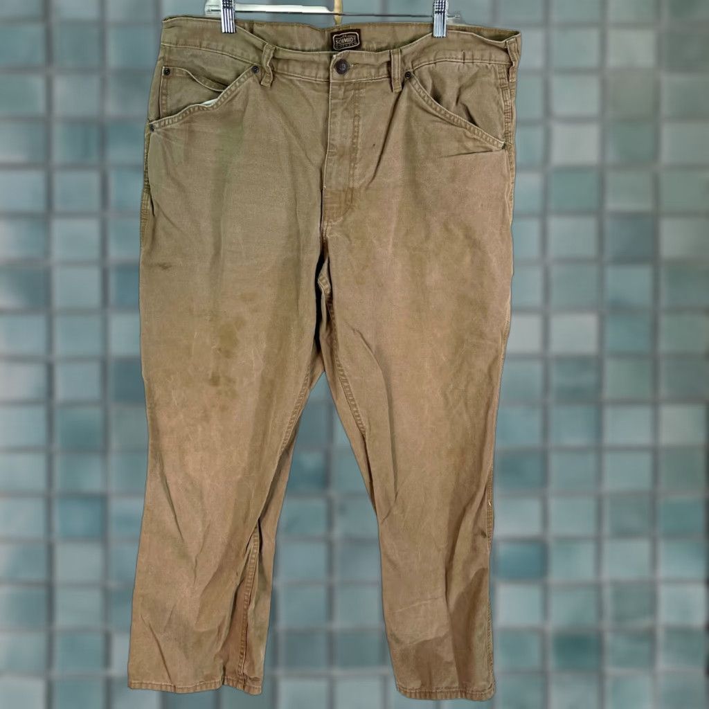 Vintage VINTAGE C.E. Schmidt Carpenter Work Pants Jeans Mens Size 40 Tan Distressed Cotton Cargo 32-in Inseam Size US 40 / EU 56 - 1 Thumbnail