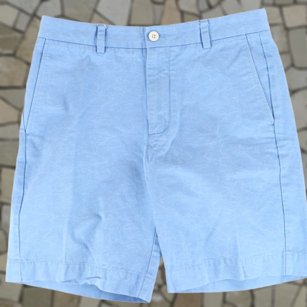 Vineyard Vines Vineyard Vines Breaker Tuna Cotton Twill Chino Shorts Blue All Over Print Men's 32 Size US 32 / EU 48 - 1 Thumbnail