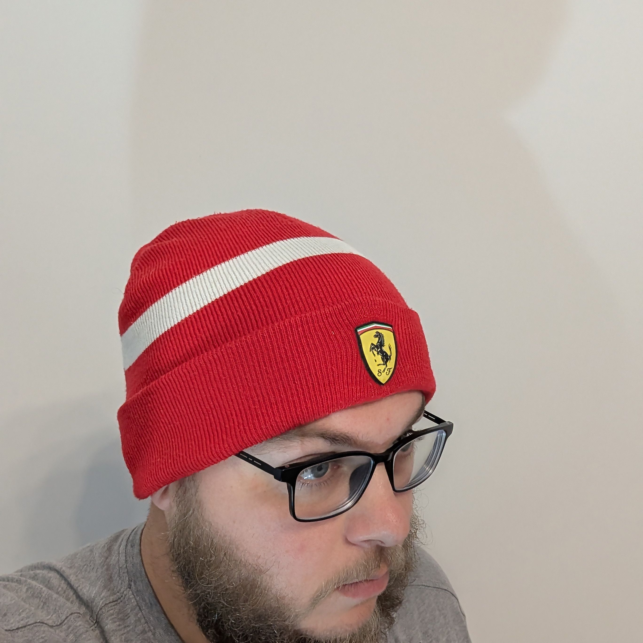 Ferrari Ferrari Scuderia Logo Beanie Red One Size Racing Sports Hat Size ONE SIZE - 3 Thumbnail