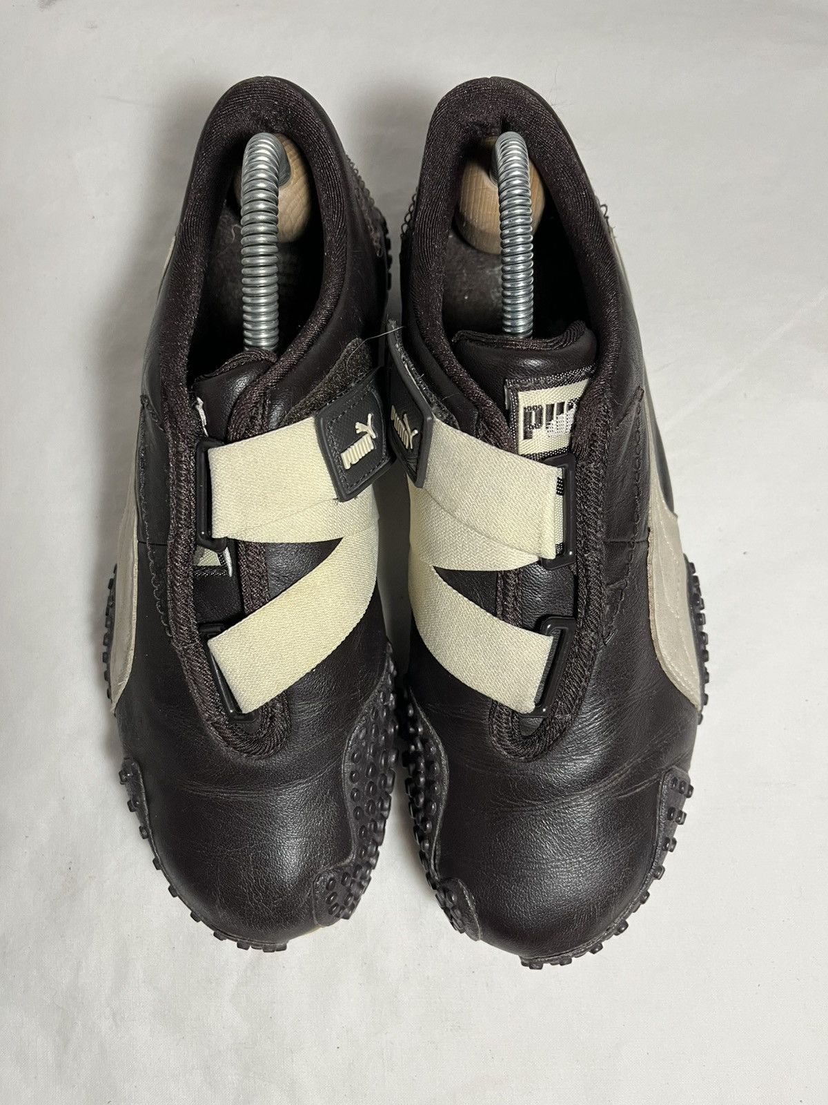 Puma × Vintage Vintage 2000s Leather Puma Mostro Y2k Metal/Blue Sneakers Size US 4.5 / IT 34.5 - 4 Thumbnail
