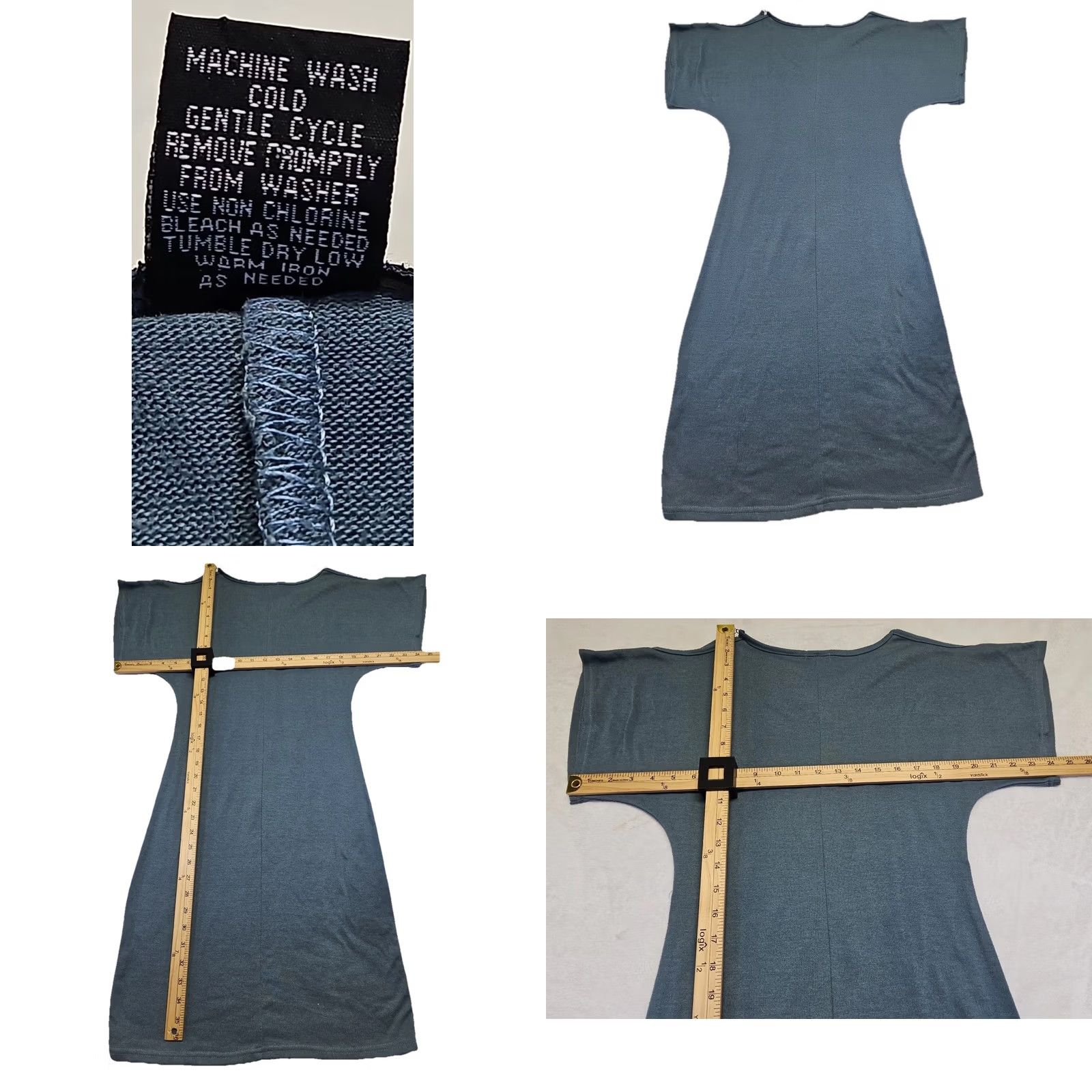 Vintage VINTAGE Y2K Blue Graphic T Shirt Dress Angel Wings Roses Grunge Gothic Women’s Medium Size M / US 6-8 / IT 42-44 - 8 Thumbnail