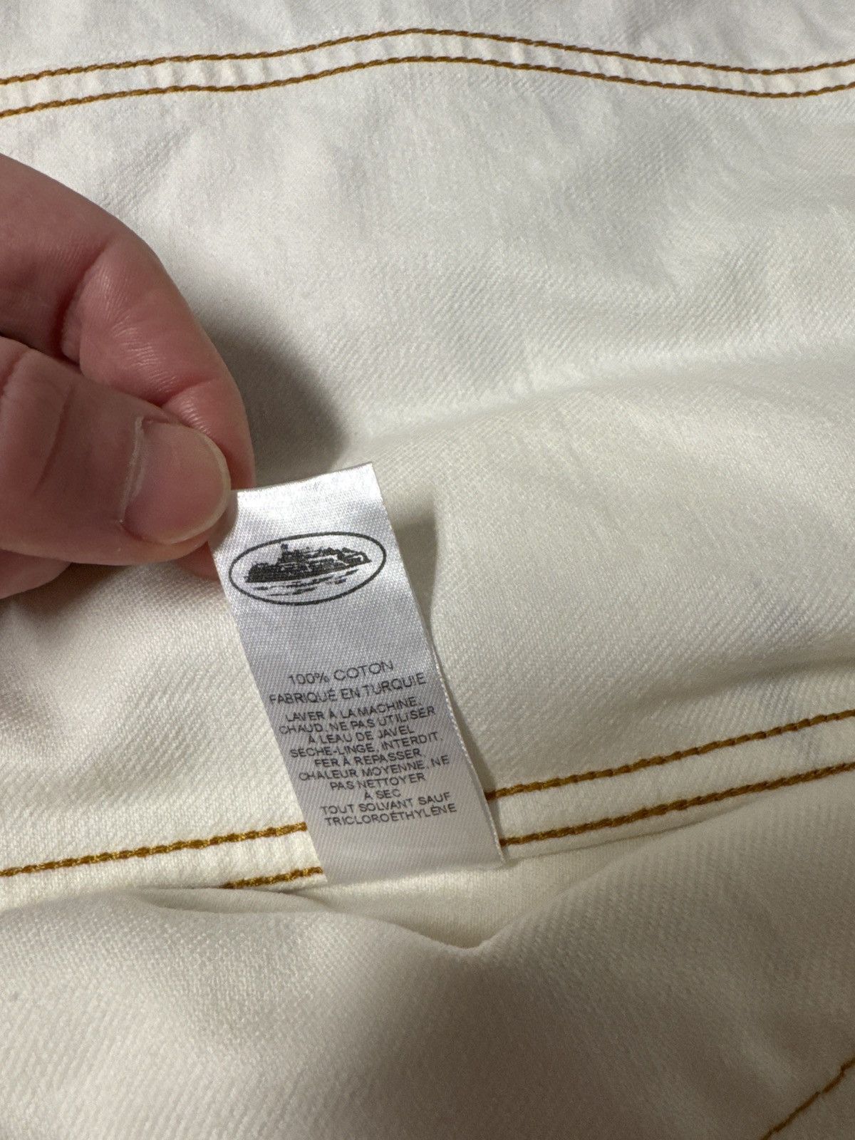 Corteiz Corteiz Alcatraz Pattern Denim Jacket- White Size US M / EU 48-50 / 2 - 5 Thumbnail