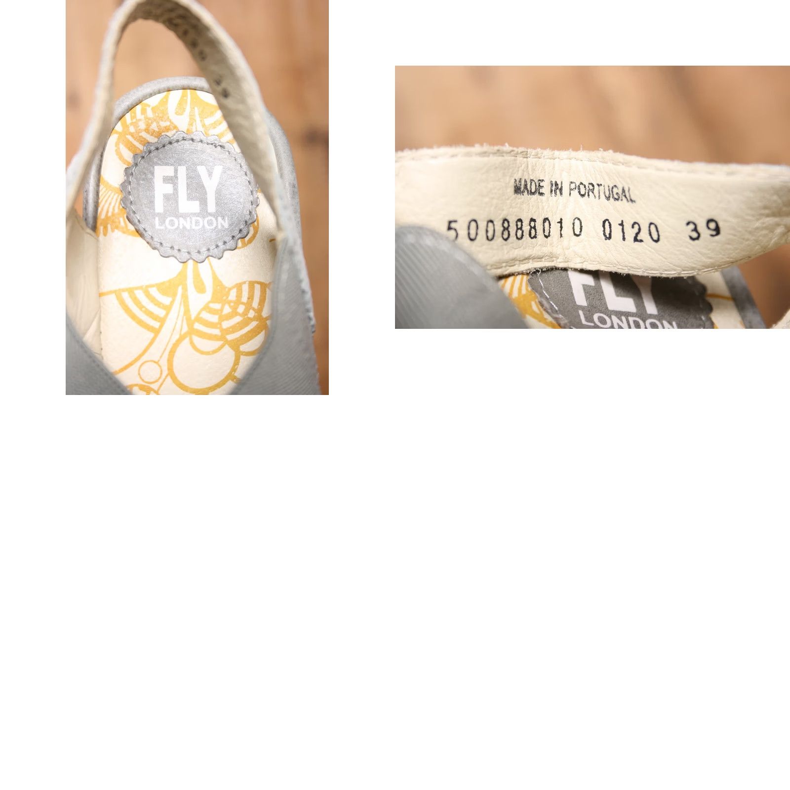 Fly London FLY London Yaji Elastic Snake Print Leather Wedge Sandals EU 39 ≈ US 8-8.5, Gray, Strappy, Mid Heel, Leather | Elastic, Sandal, Women Size US 8.5 / IT 38.5 - 8 Thumbnail
