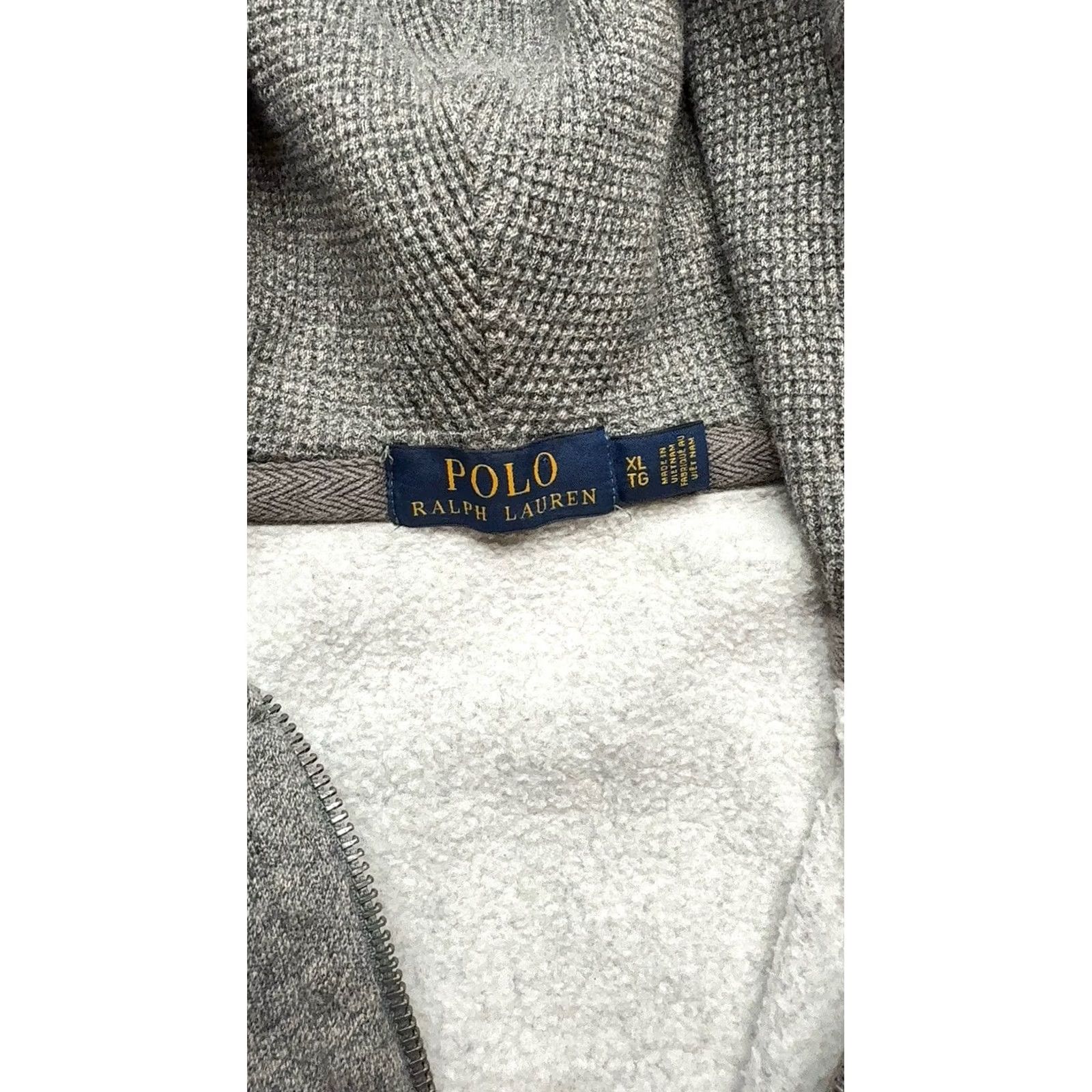 Polo Ralph Lauren Polo Ralph Lauren Hoodie Mens XL Gray Full Zip Waffle Thermal Fleece Sweatshirt Size US XL / EU 56 / 4 - 5 Thumbnail