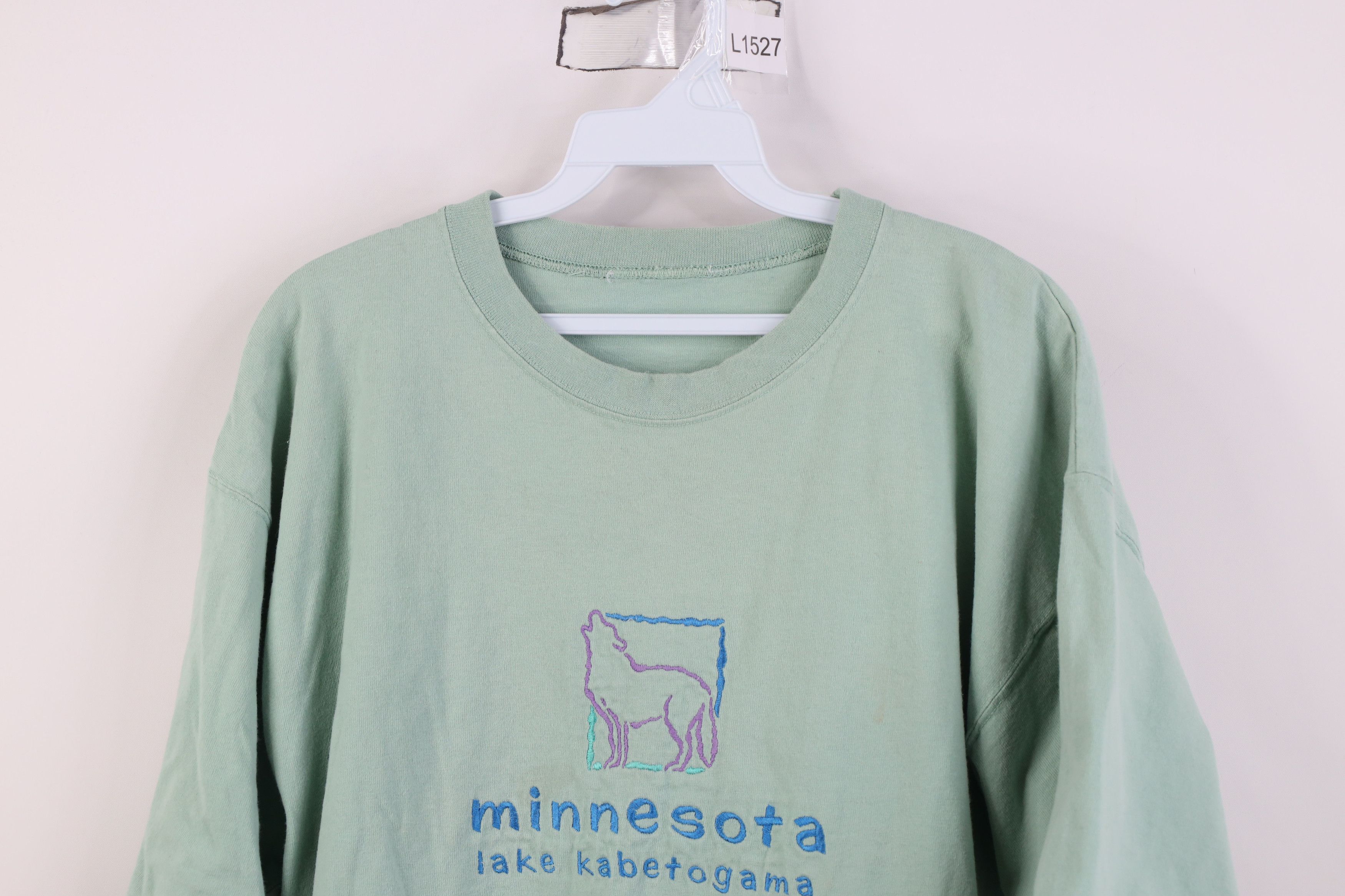 Vintage Vintage 90s Streetwear Kabetogama Minnesota Wolf T-Shirt Size US L / EU 52-54 / 3 - 2 Thumbnail