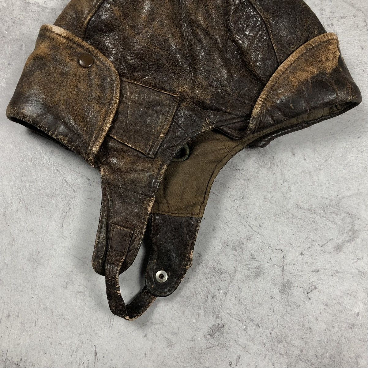 Vintage Rare Vintage 1920s–1930s Leather Aviator Flying Helmet Size ONE SIZE - 5 Thumbnail