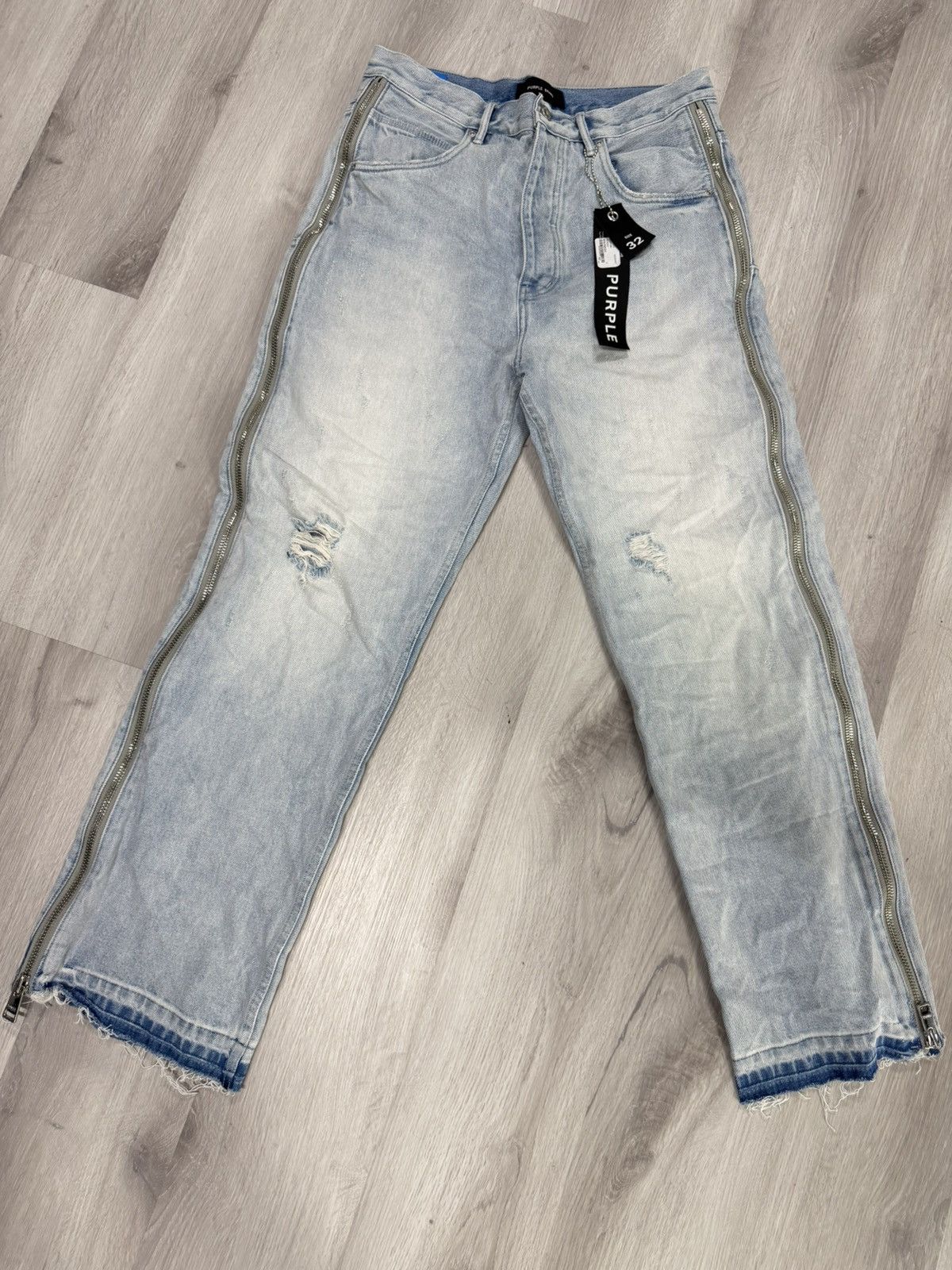 Purple Brand Purple Brand Piped Side Zip Jeans - Black Label Size US 32 / EU 48 - 1 Thumbnail