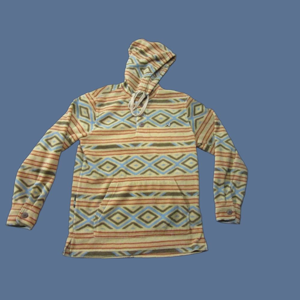 Vissla Vissla Hoodie Mens Small Multicolor Fleece Henley Aztec Tribal Pullover Flipcuff Size US S / EU 44-46 / 1 - 1 Thumbnail
