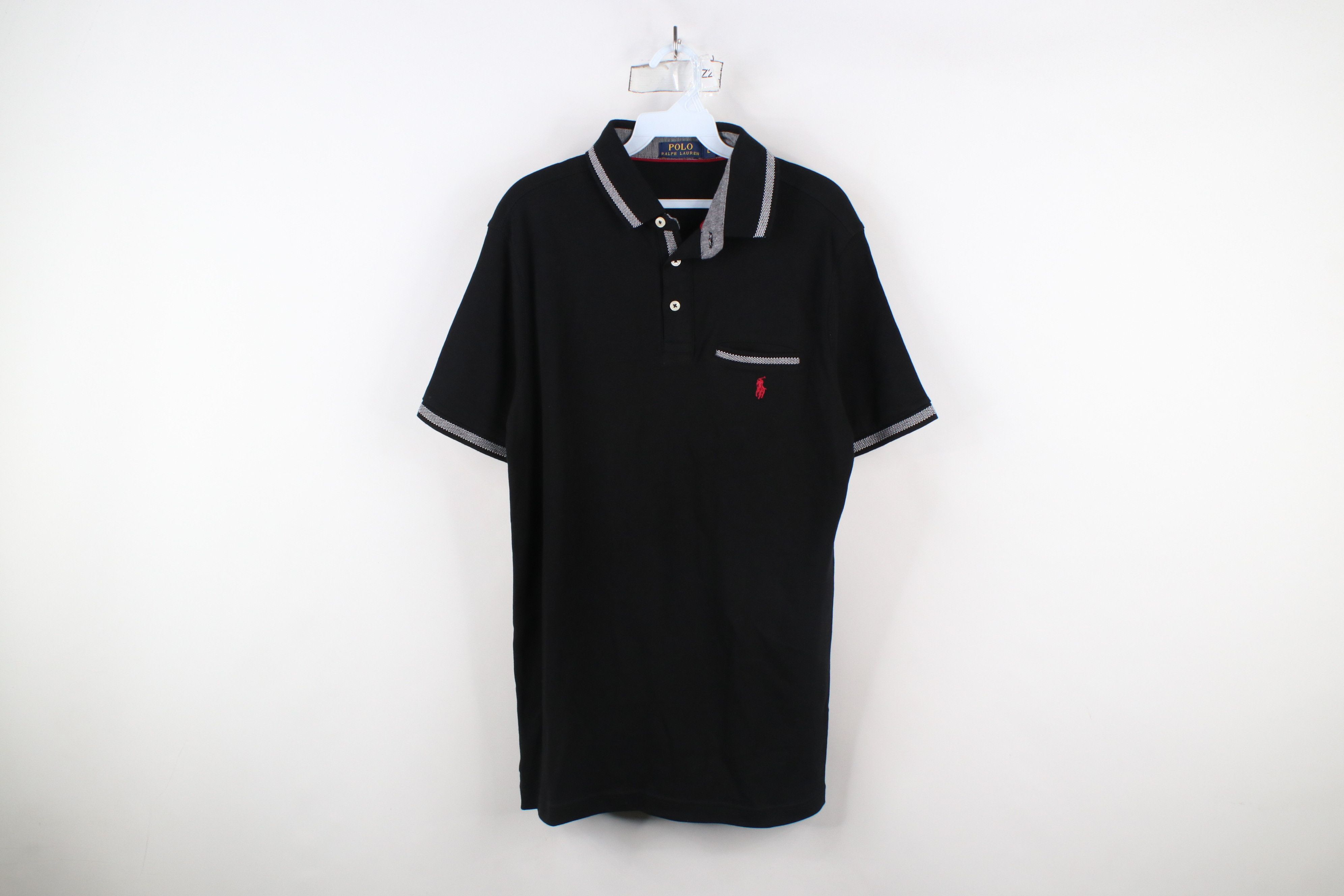 Ralph Lauren × Vintage Ralph Lauren Soft Cotton Touch Short Sleeve Polo Shirt Black Size US L / EU 52-54 / 3 - 1 Thumbnail