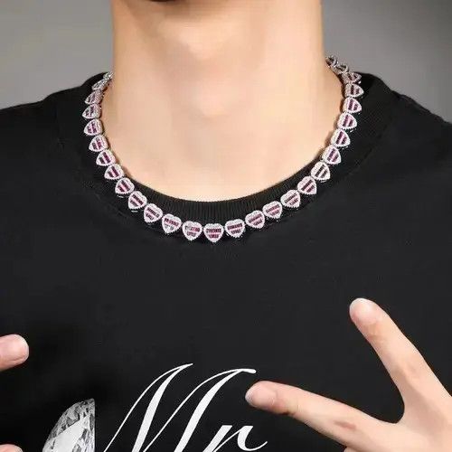 Other 20" Baguette CZ Heart Iced Out Cubic Necklace🔥🔥🔥 Size ONE SIZE - 4 Thumbnail