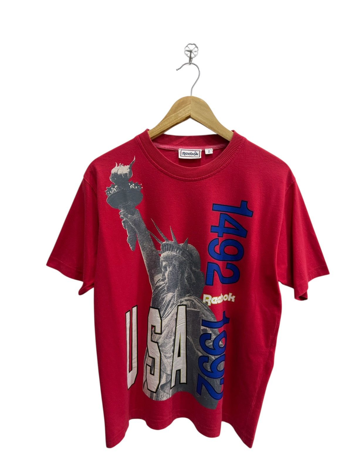 Reebok × Vintage Vintage 1994 Reebok Statue Of Liberty Big Print Size US M / EU 48-50 / 2 - 1 Thumbnail