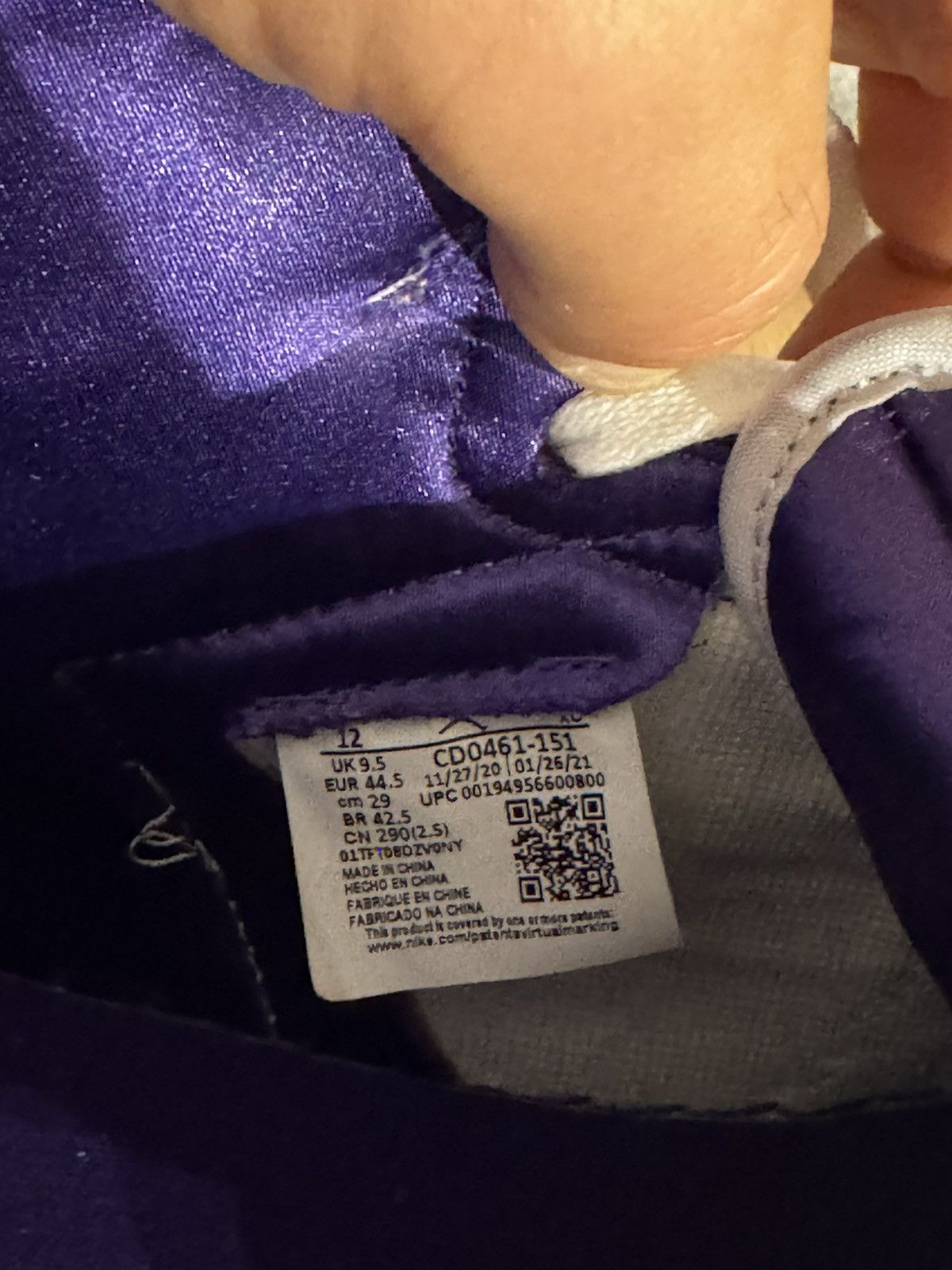 Jordan Brand × Nike AIR JORDAN 1 “COURT PURPLE” Size US 10.5 / EU 43-44 - 4 Thumbnail