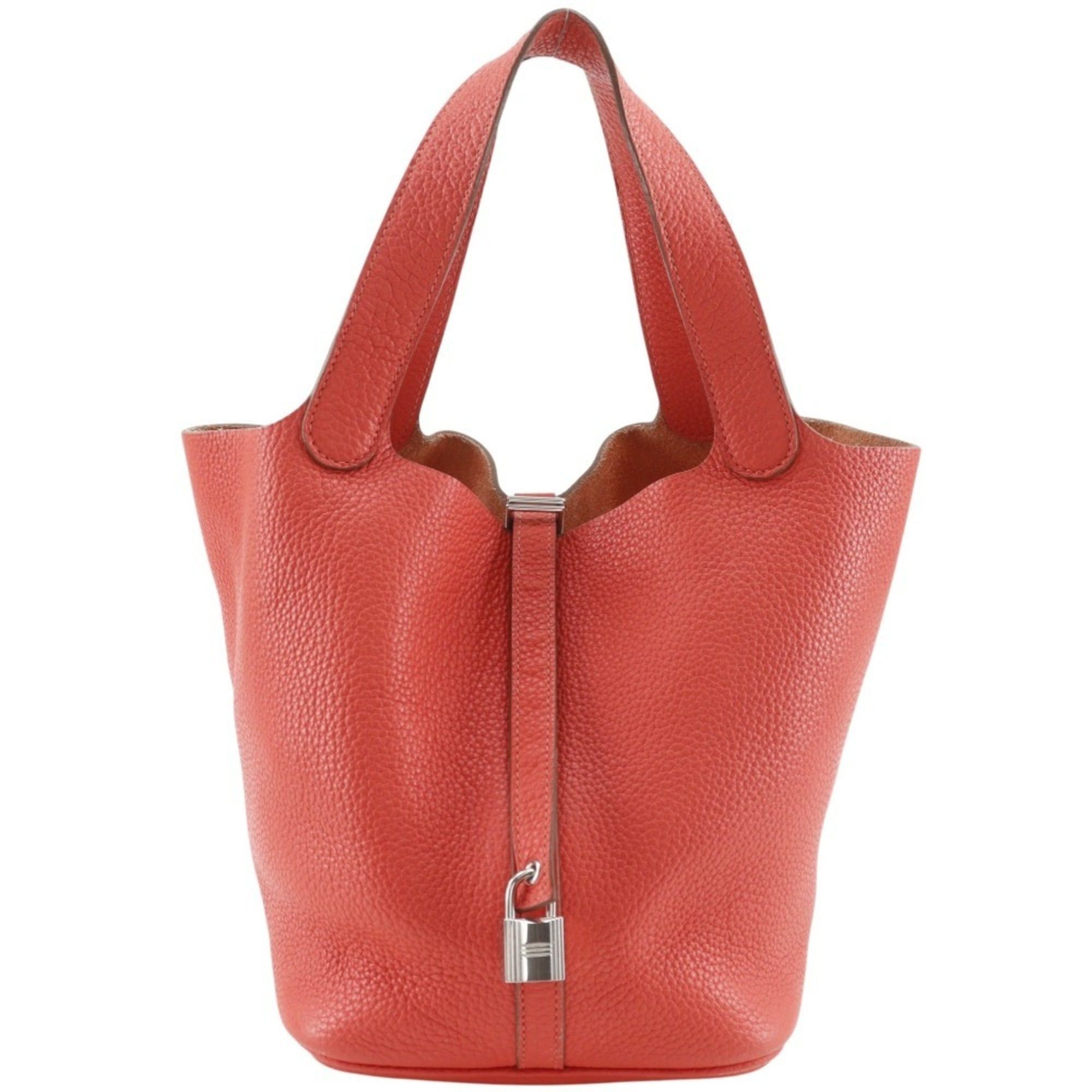 Hermes Hermes Picotin Lock 22 M Handbag, Taurillon Clemence Leather, Red, Belt Buckle, Women's Size ONE SIZE - 1 Thumbnail