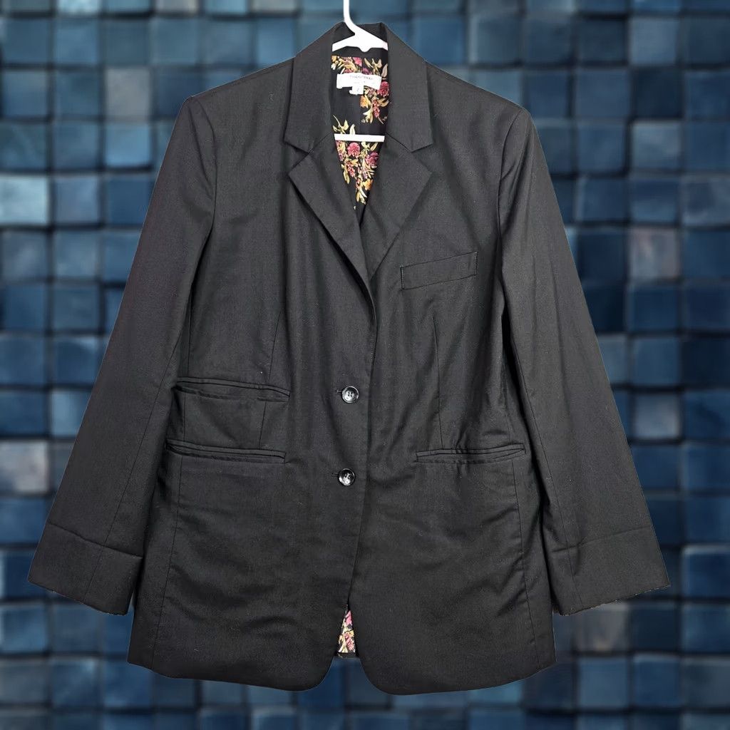 THAKOON THAKOON Collection Jacket 2 Black Floral Lining Two Button Womens Regular Size 2 Set: Polyester Nylon Spandex Zip Lightweight Size XS / US 0-2 / IT 36-38 - 1 Thumbnail