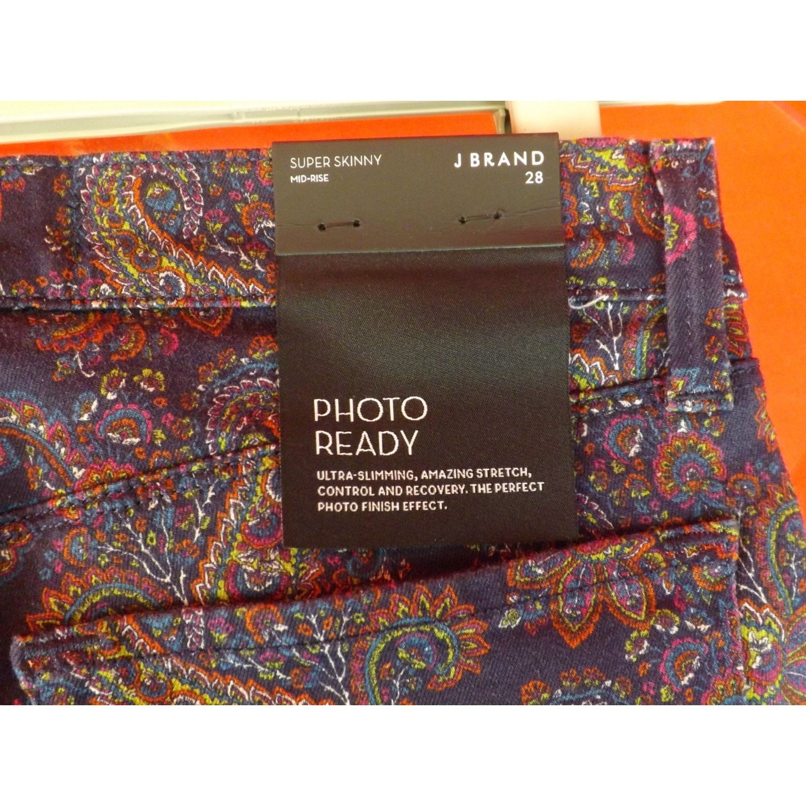 J Brand J BRAND MULTI COLOR ECLIPSE PAISLEY SKINNY MID RISE JEANS 28 Size 28" / US 6 / IT 42 - 7 Thumbnail