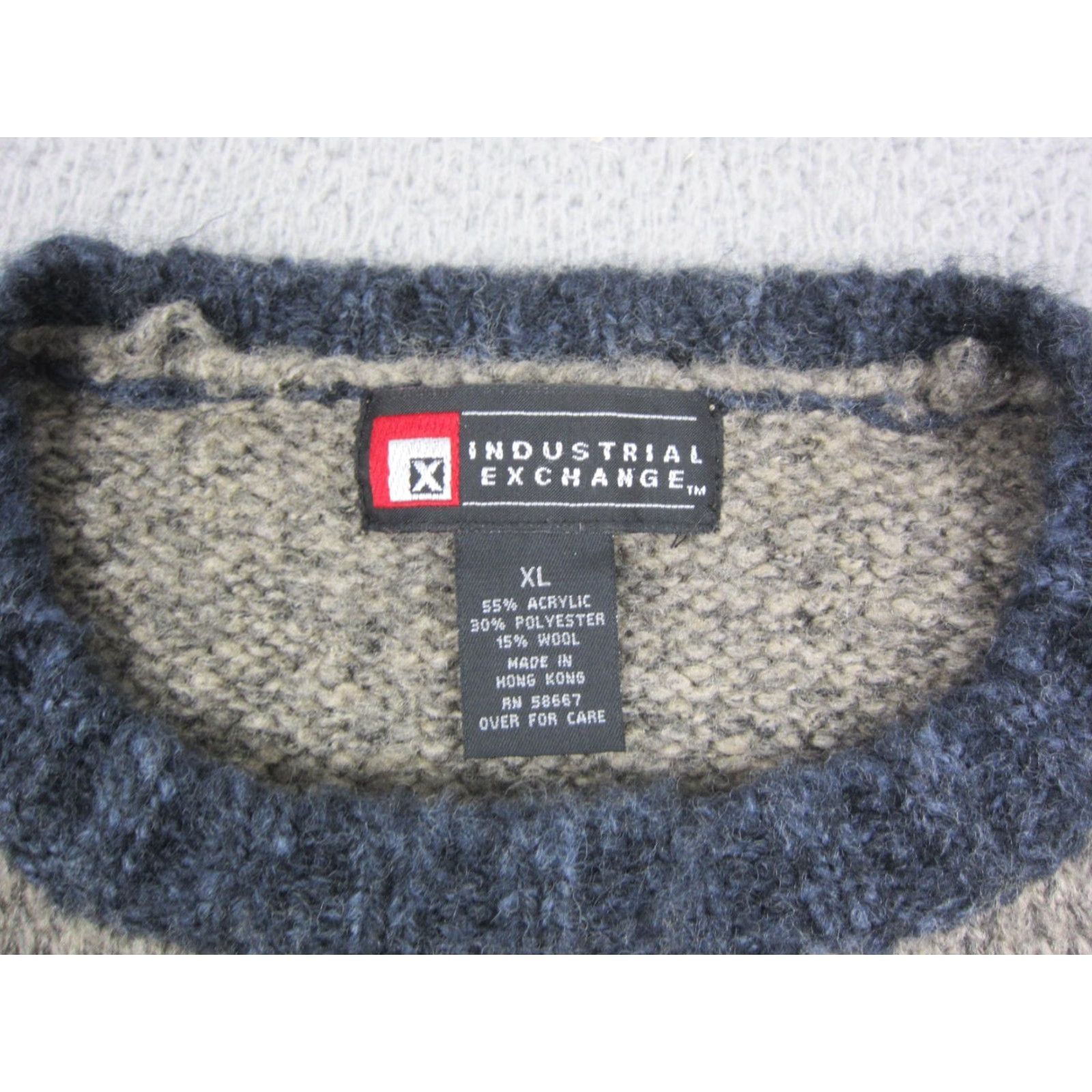 Vintage VINTAGE Industrial Exchange Sweater Mens XL Gray Blue Wool Stripe Sweatshirt Pullover Crew Neck 90s Casual Knit Knitwear Wool Blend-? Size US XL / EU 56 / 4 - 3 Thumbnail