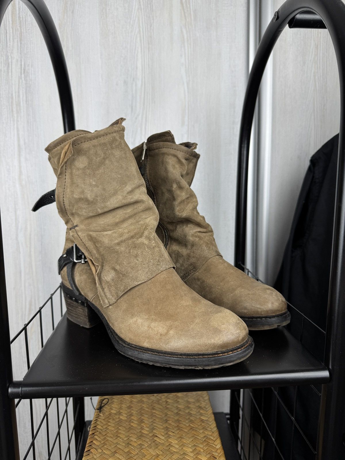 A.S.98 A.S.98 Airstep beige leather suede strap biker boots size 40 Size US 10 / IT 40 - 2 Thumbnail