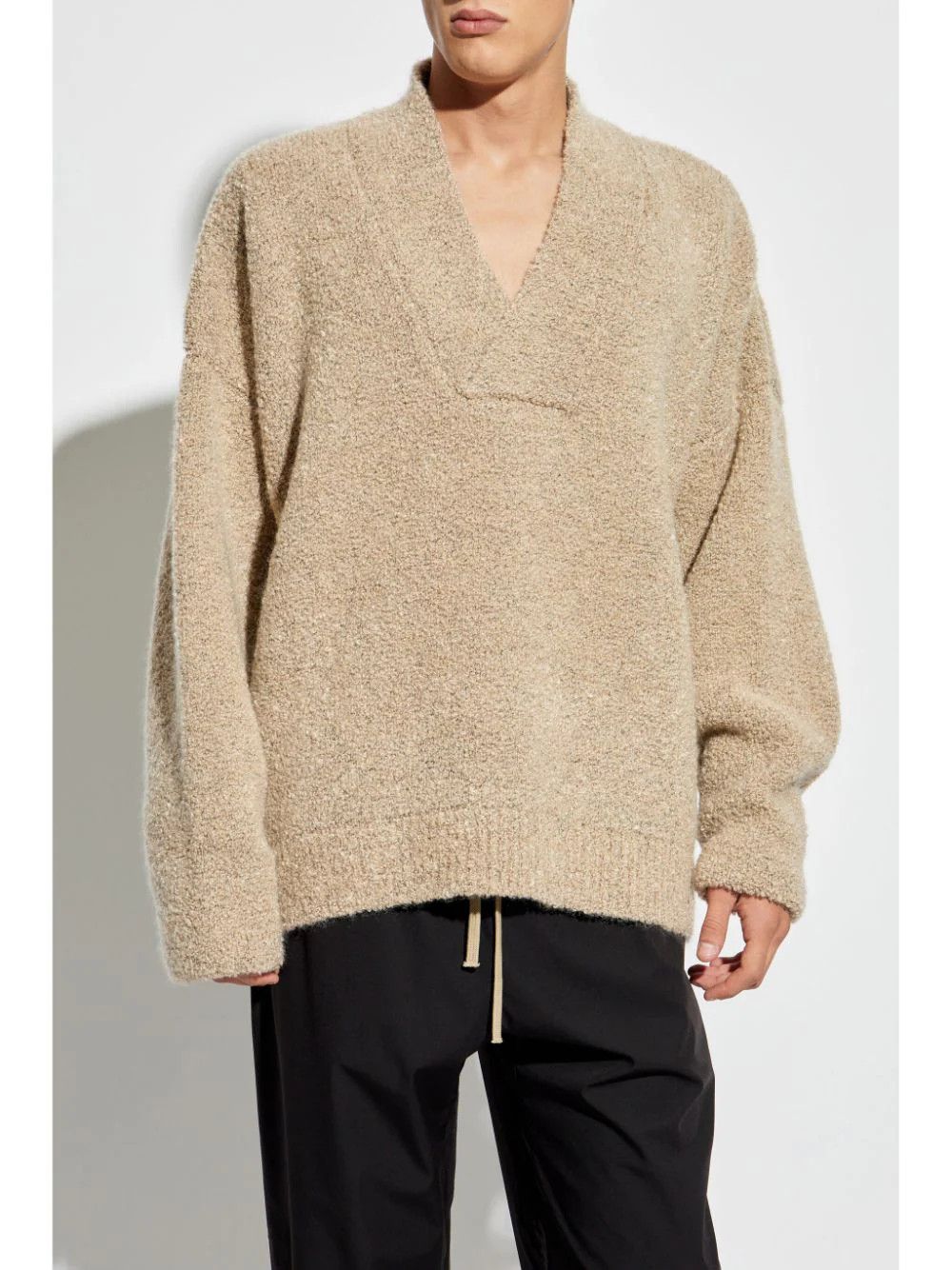 Fear of God o1s22i1n1024 Oversized Boucl Sweater in Beige Size US S / EU 44-46 / 1 - 3 Thumbnail