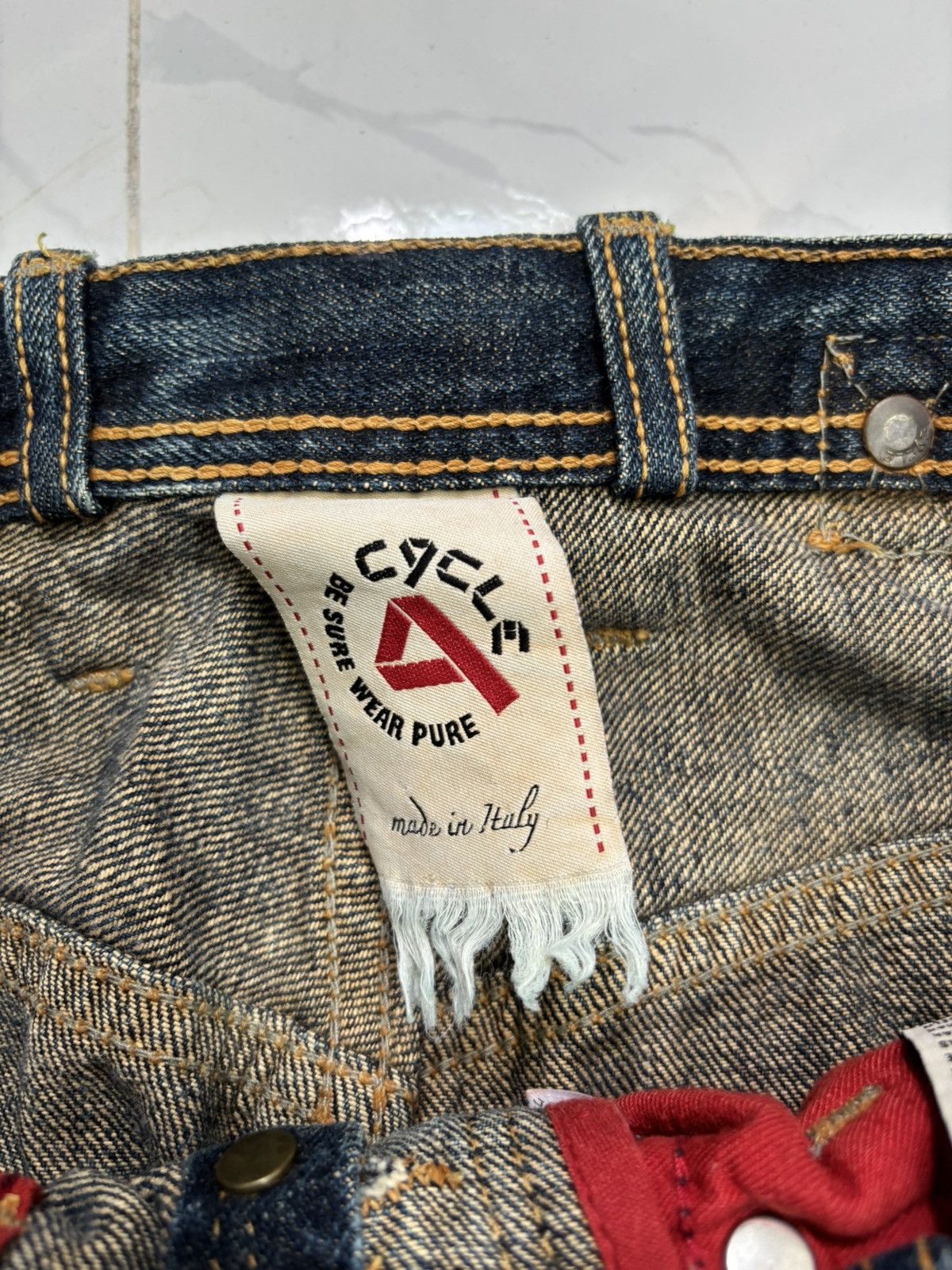 If Six Was Nine × Yasuyuki Ishii RIPPED🔥DISTRESSED DENIM PATCHWORK SLIM FIT CYCLE JEANS ITALY Size US 30 / EU 46 - 11 Thumbnail