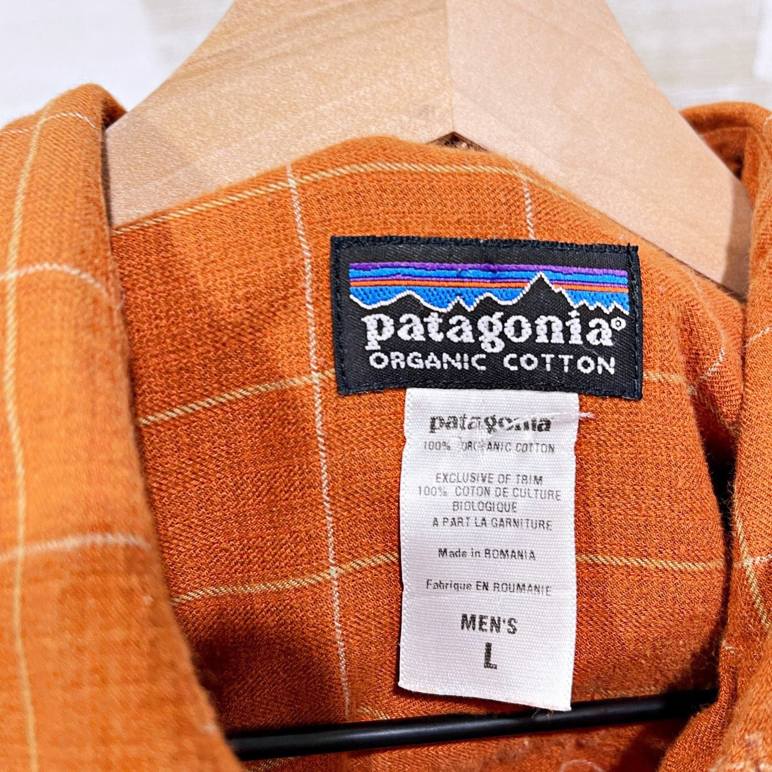 Patagonia Patagonia Organic Cotton Flannel Shirt Orange Plaid Mens L Size US L / EU 52-54 / 3 - 6 Thumbnail